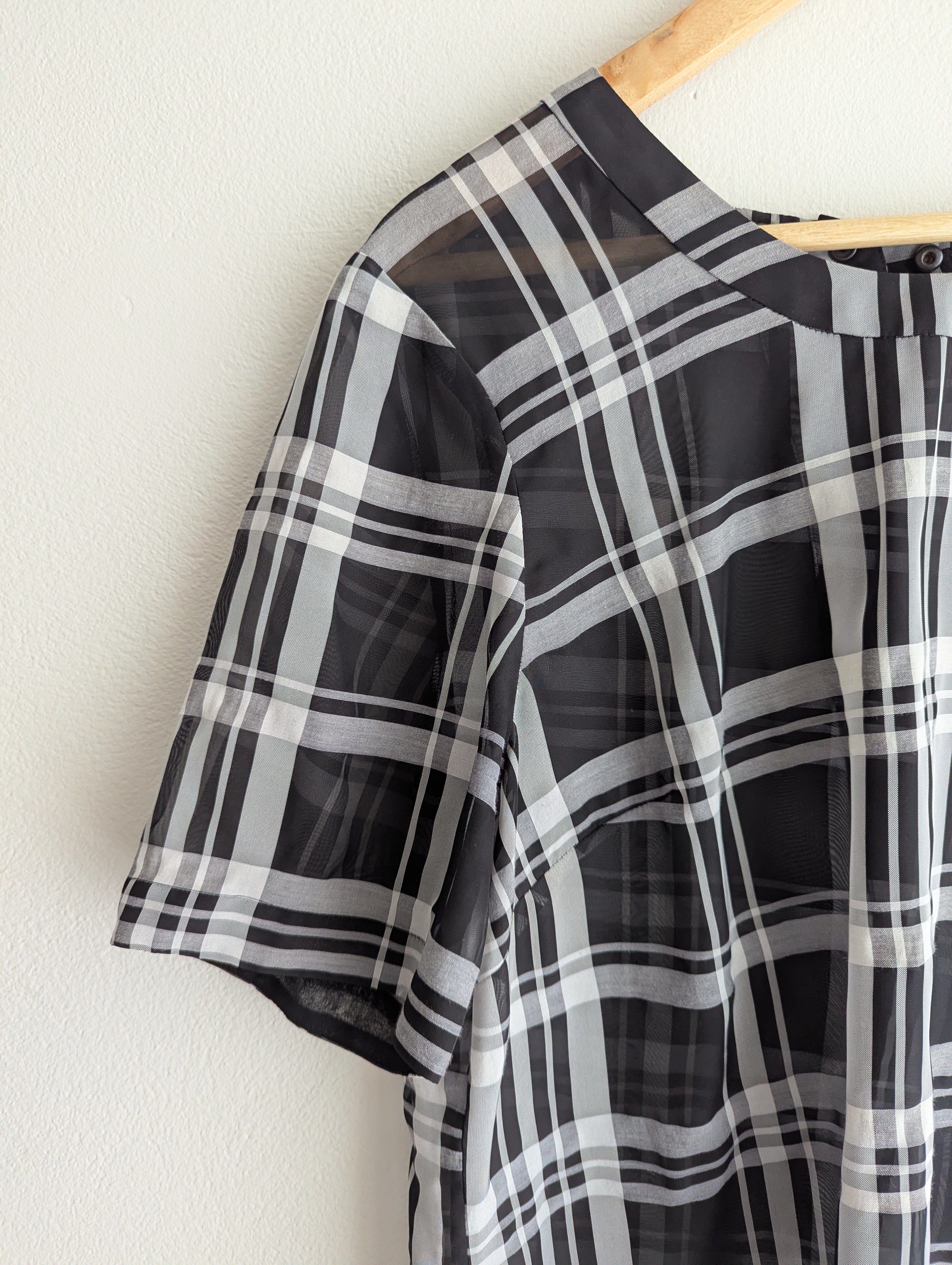 Veronika Maine Sheer Check Top