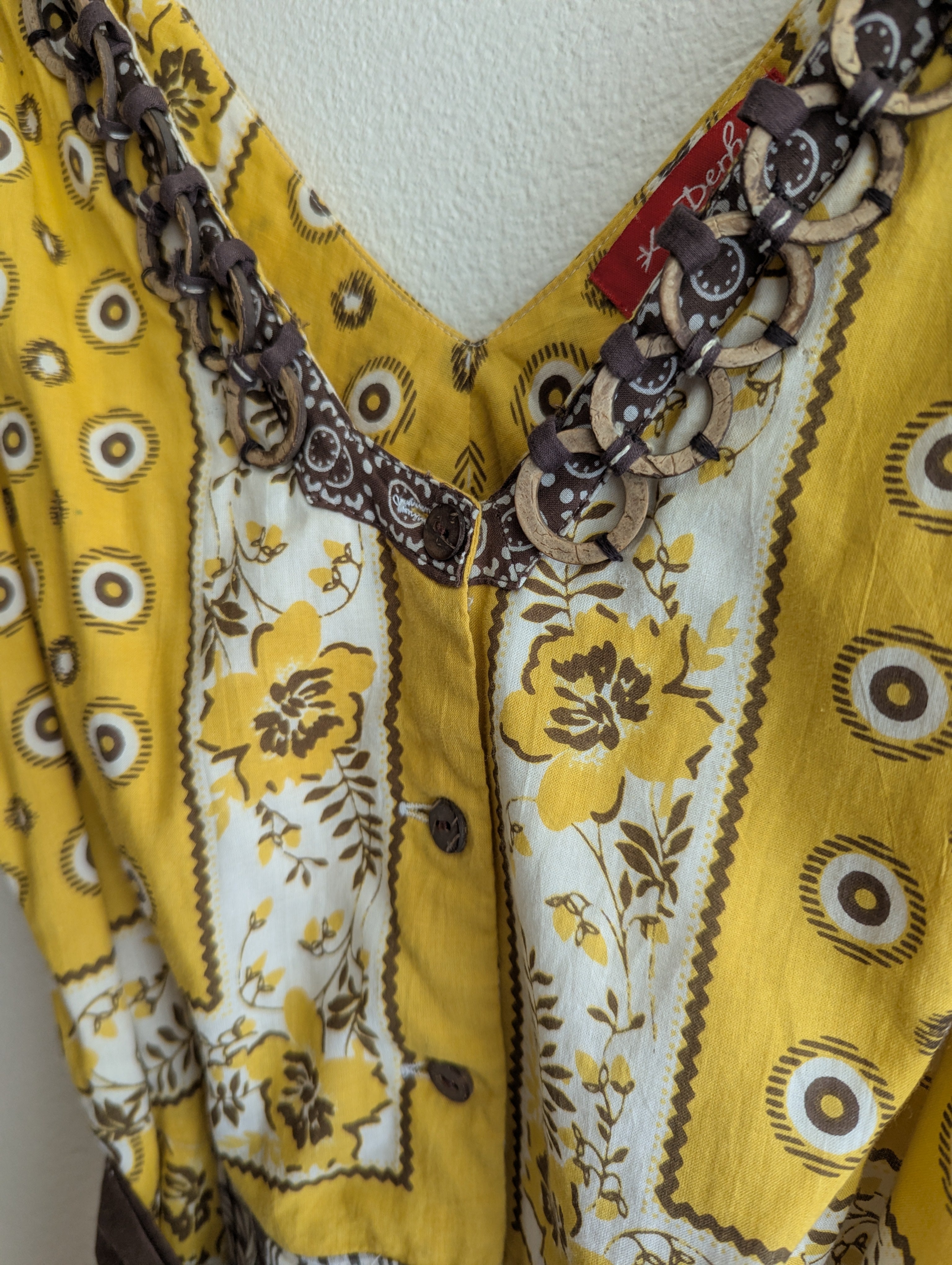 Derhy Yellow Button-Down Dress