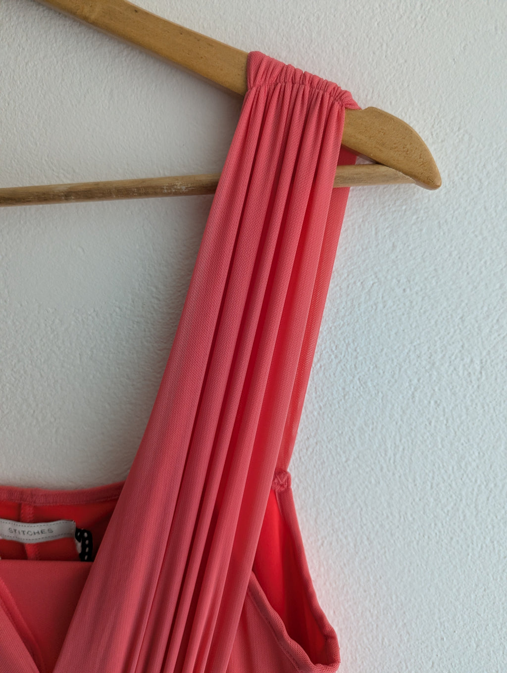 Stitches Coral Pink Midi Dress