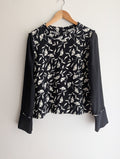 Veronika Maine Floral Sheer Sleeve Blouse