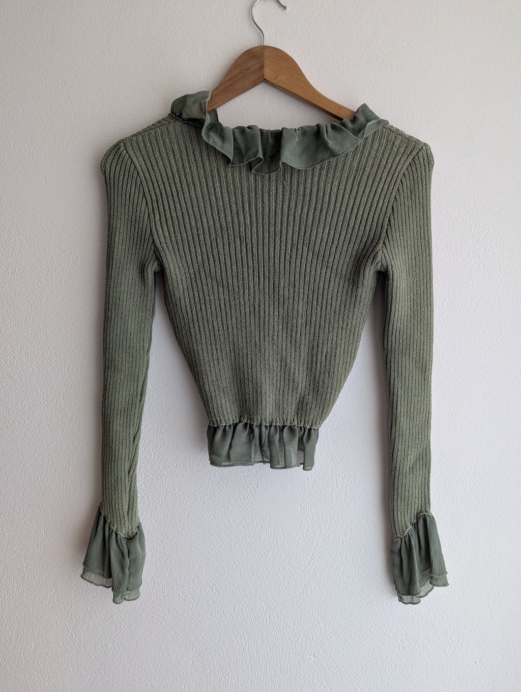 Zara Ribbed Knit Tie-Up Cardigan