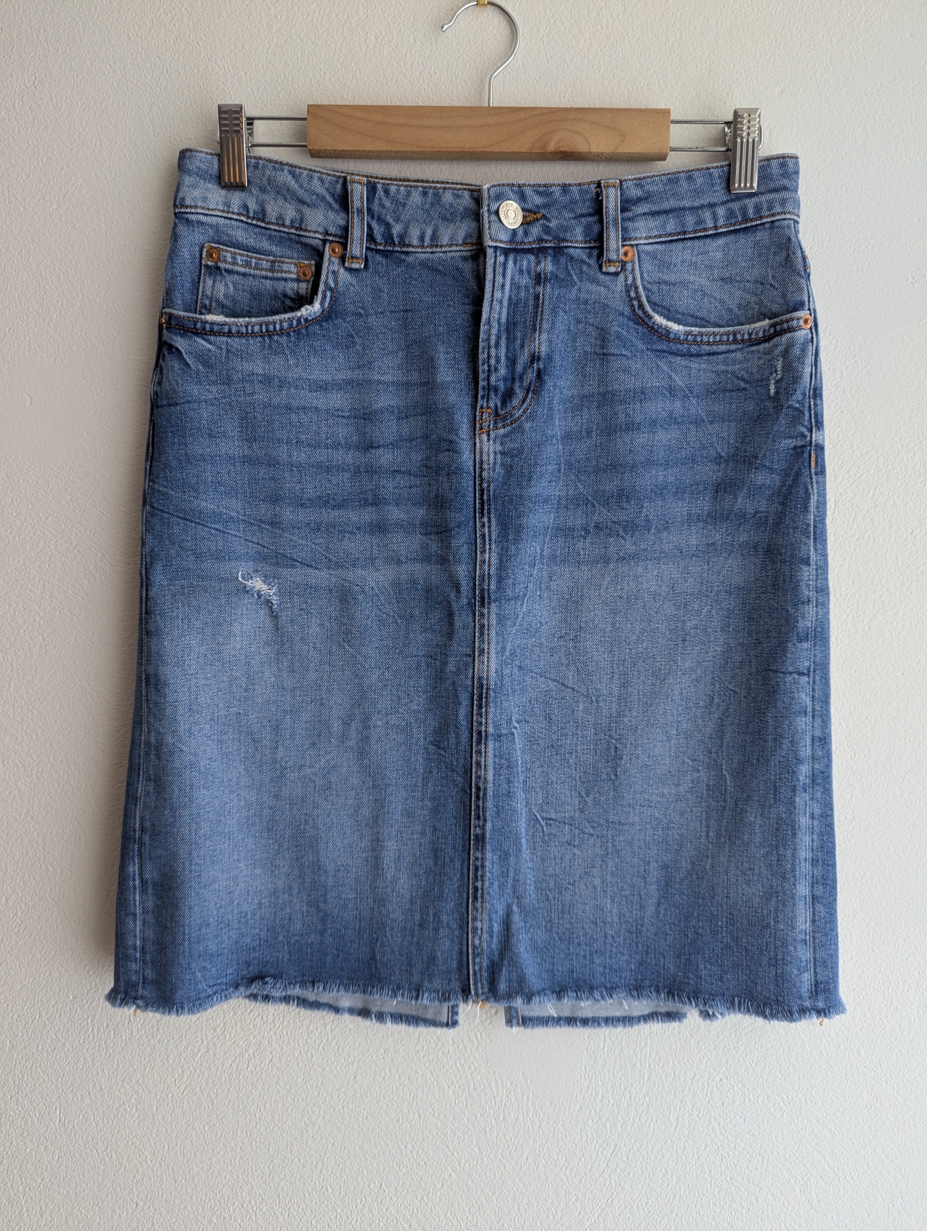 Zara Denim Midi Skirt