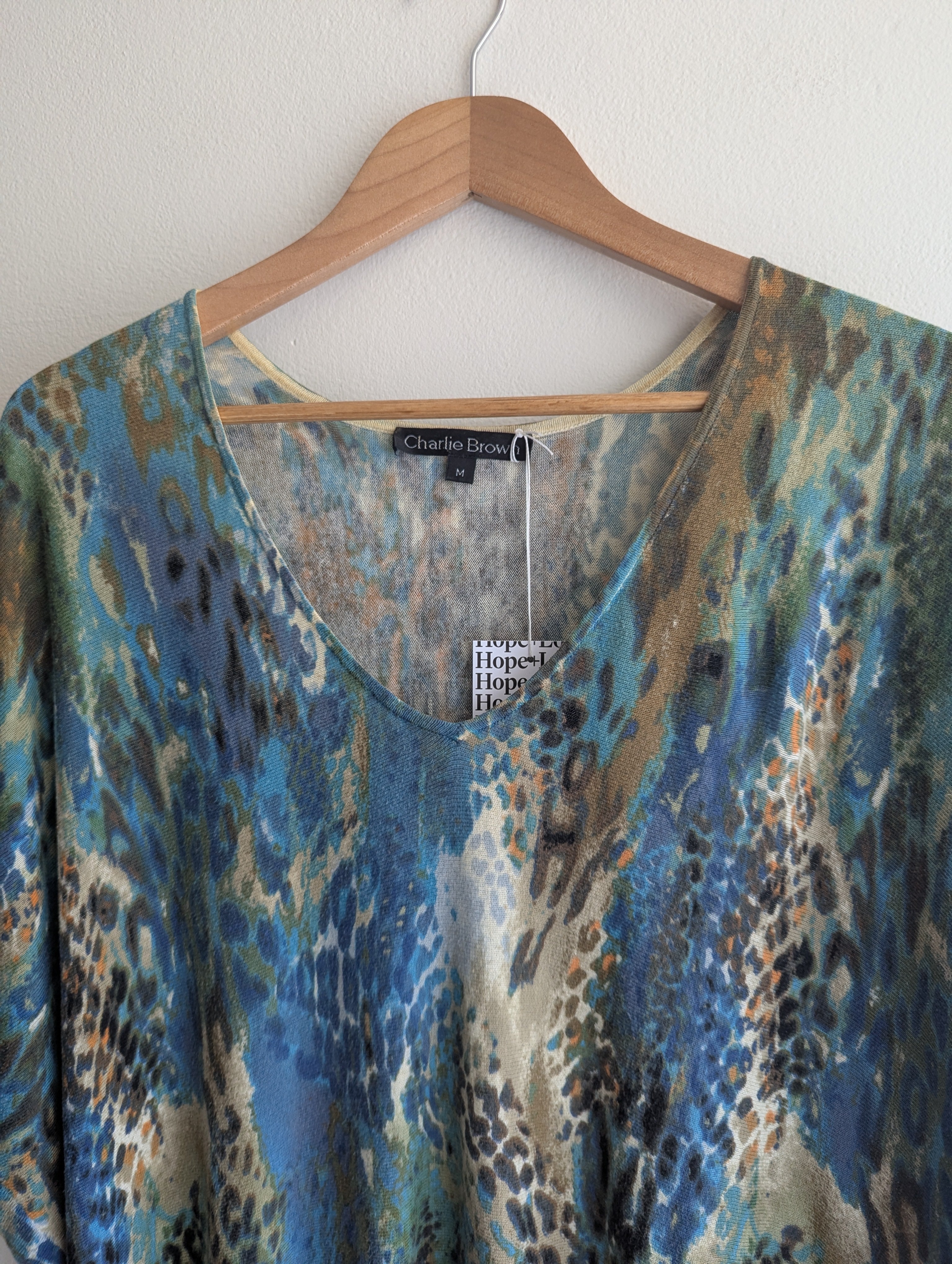 Charlie Brown Abstract Animal Print Knit T Shirt