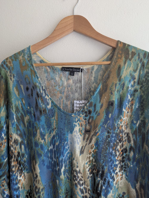 Charlie Brown Abstract Animal Print Knit T Shirt