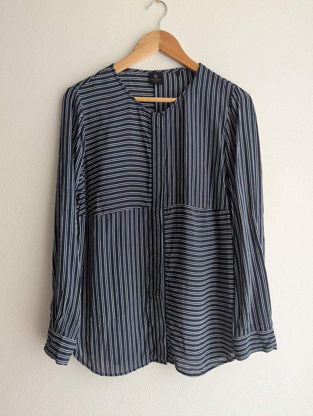 David Lawrence Stripe Button Down Blouse