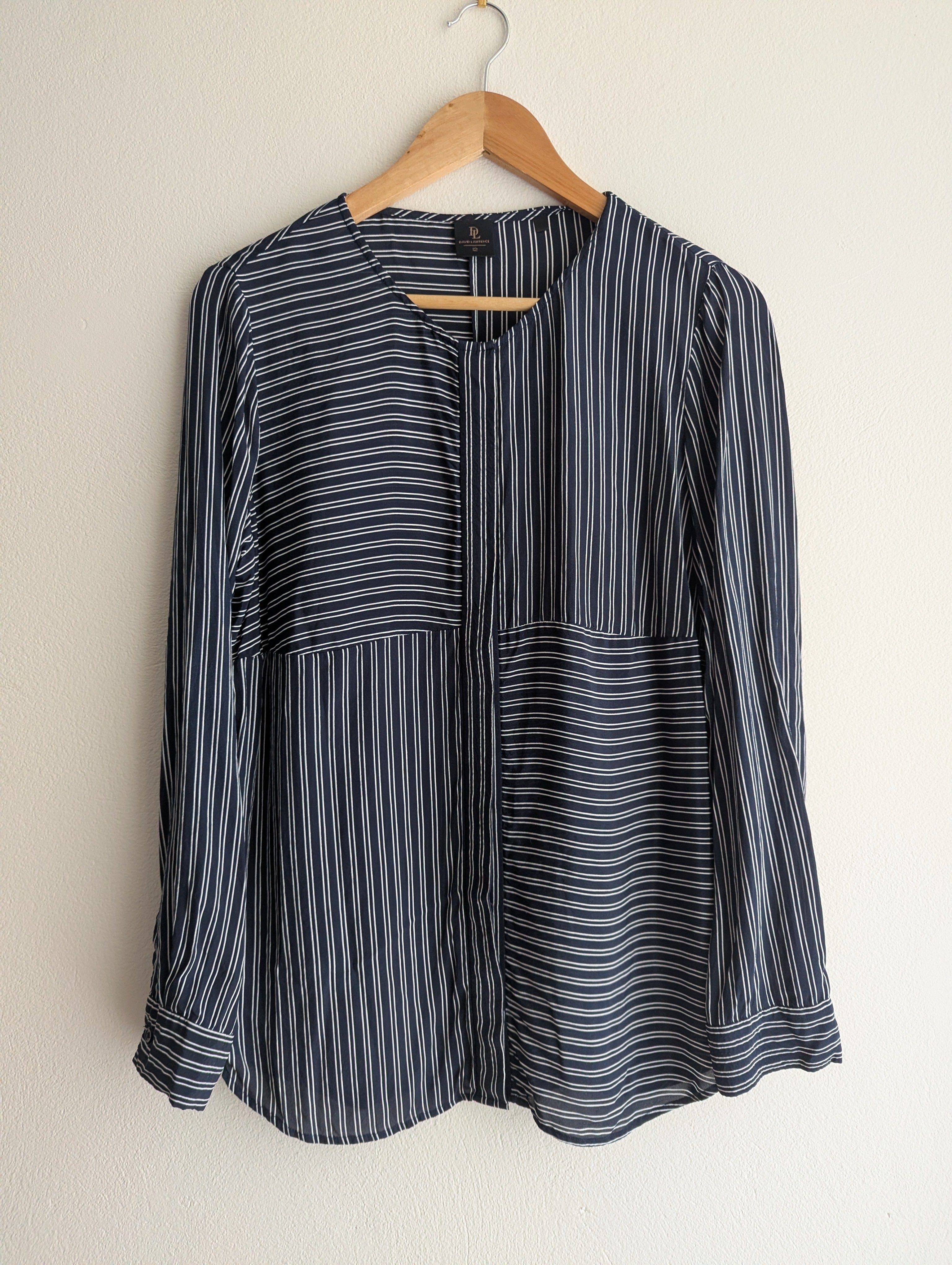 David Lawrence Stripe Button Down Blouse