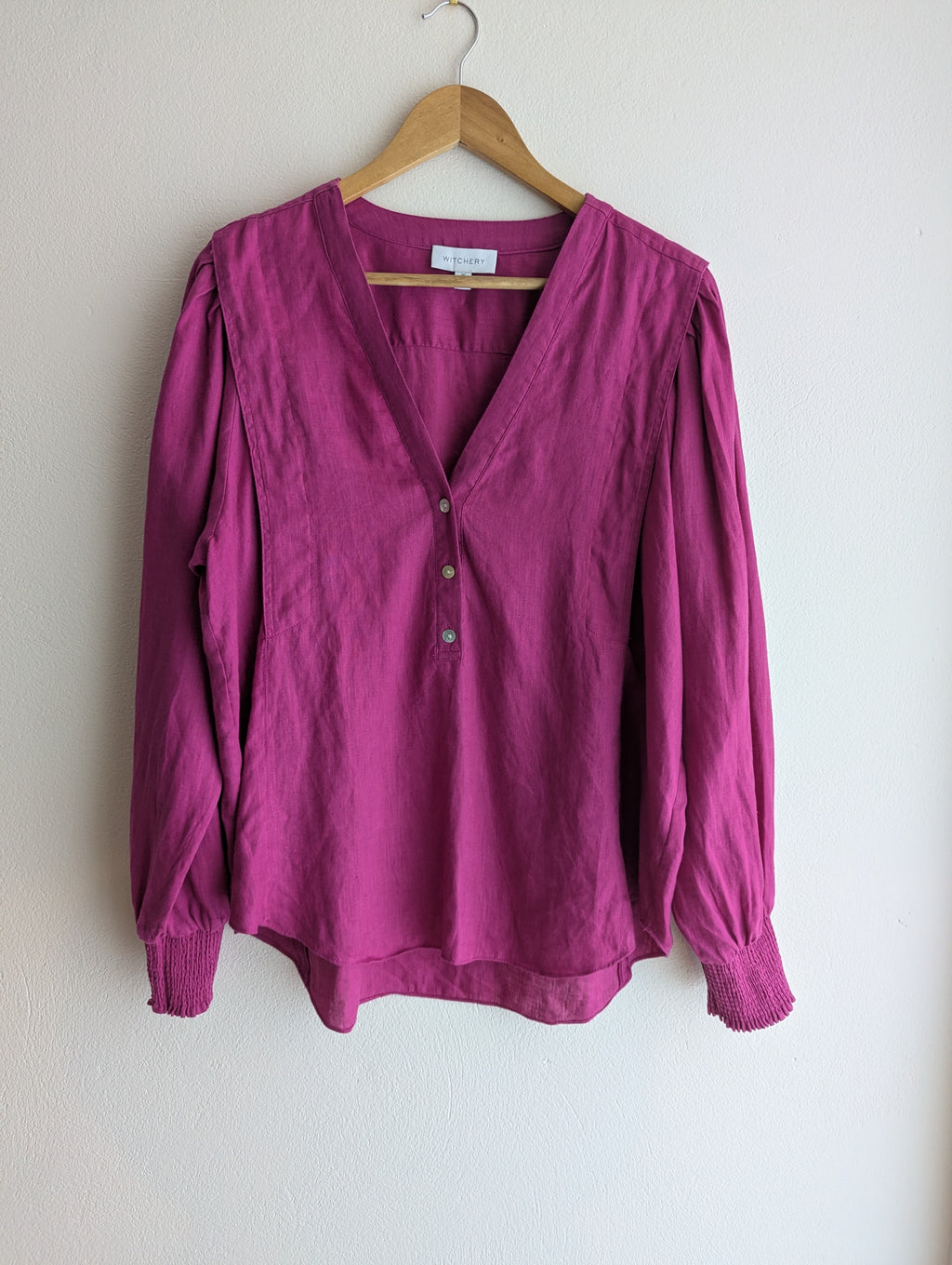 Witchery Magenta Linen Shirt