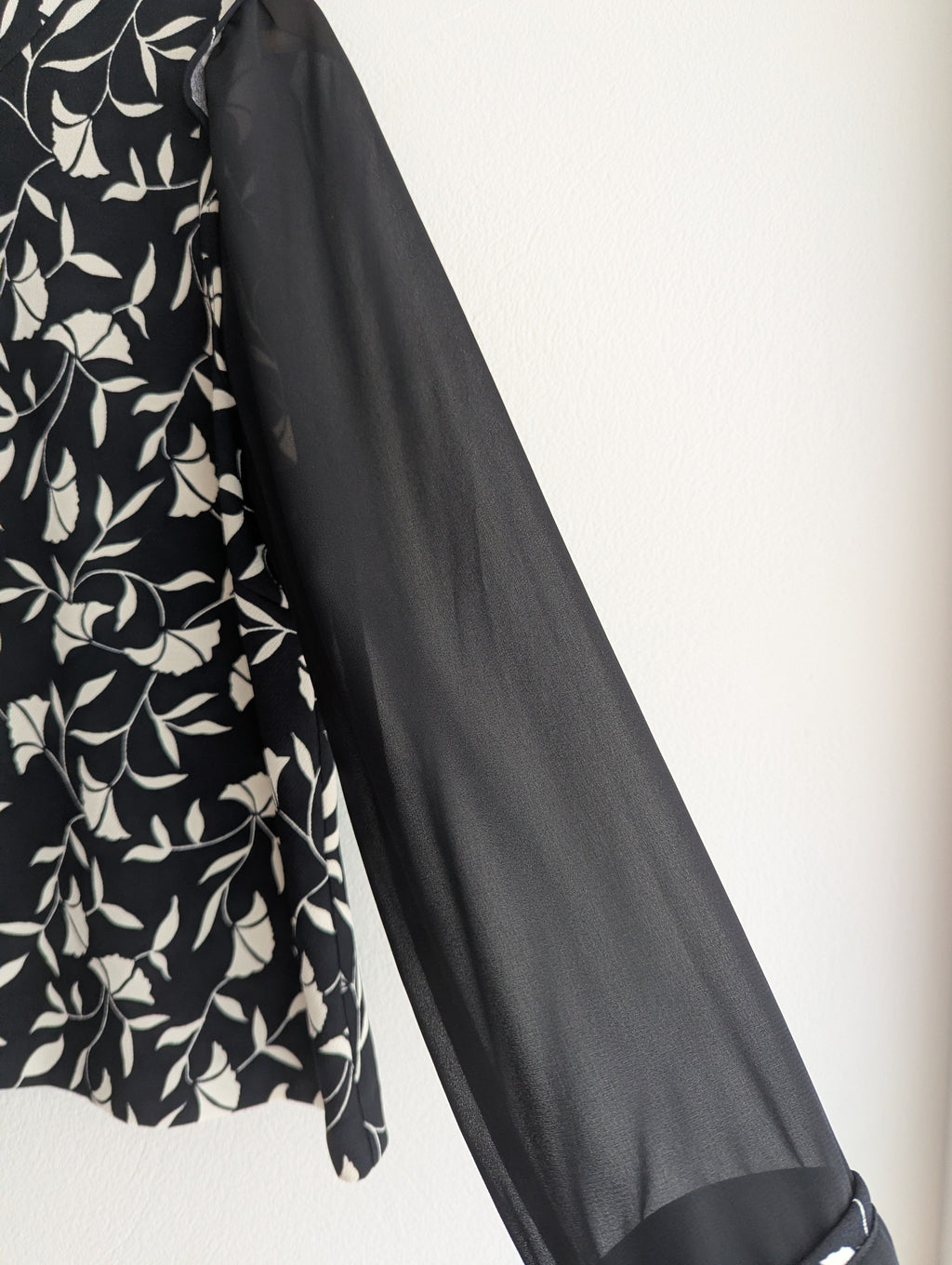 Veronika Maine Floral Sheer Sleeve Blouse