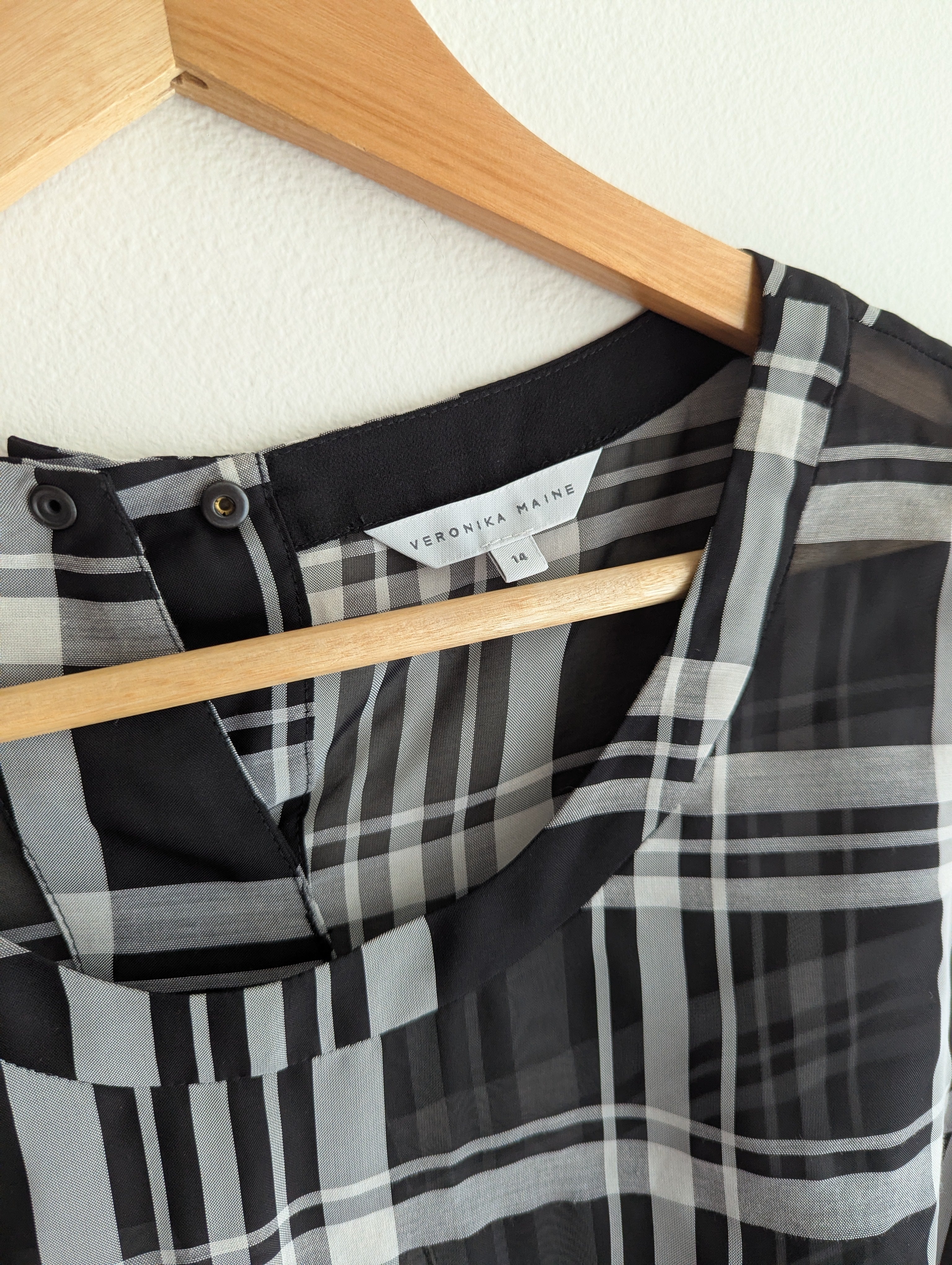 Veronika Maine Sheer Check Top