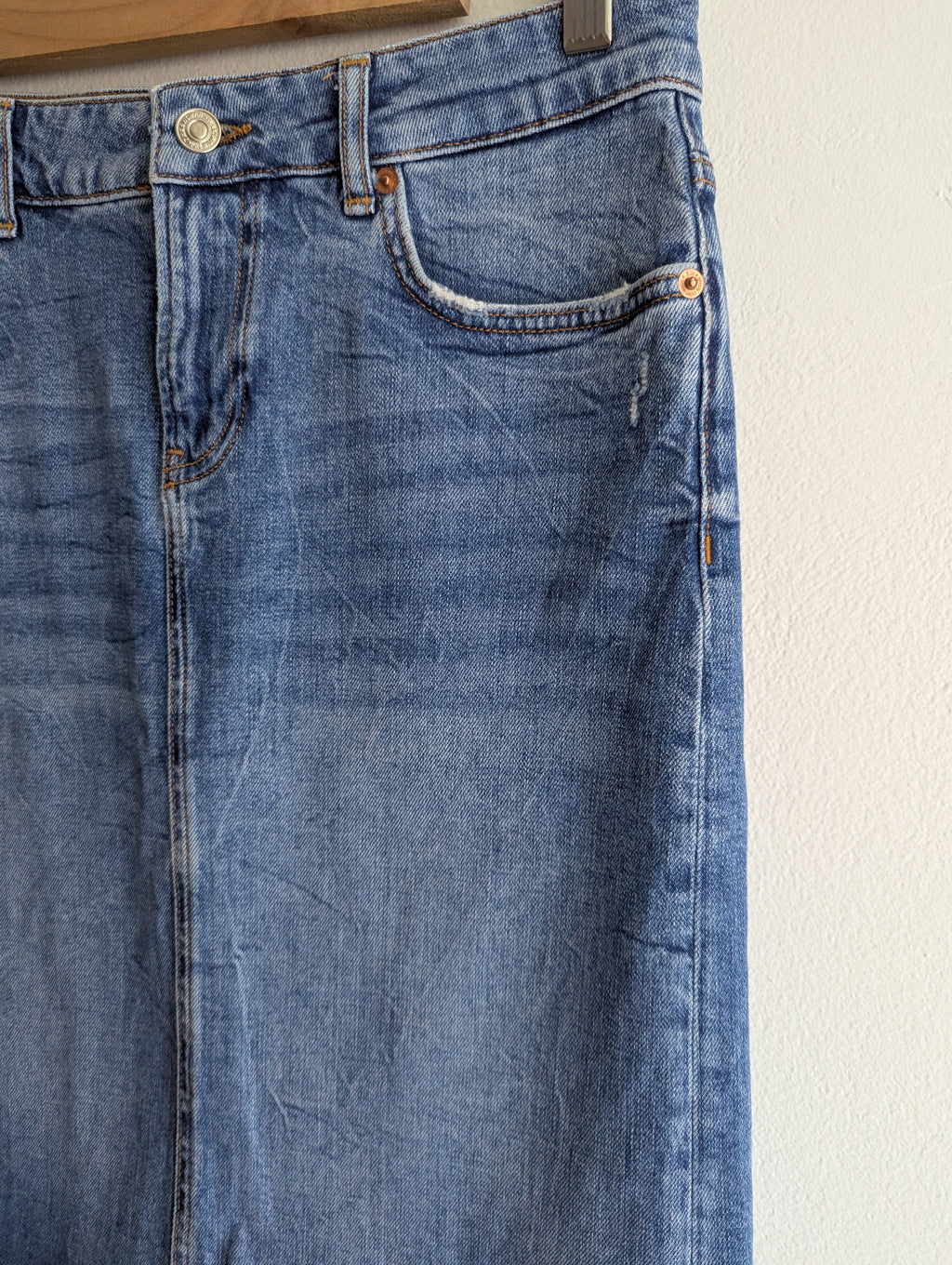 Zara Denim Midi Skirt