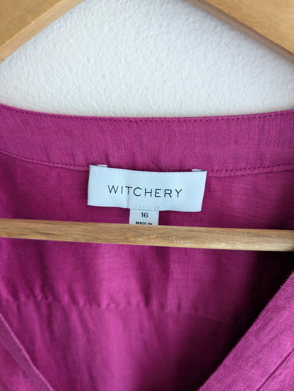 Witchery Magenta Linen Shirt