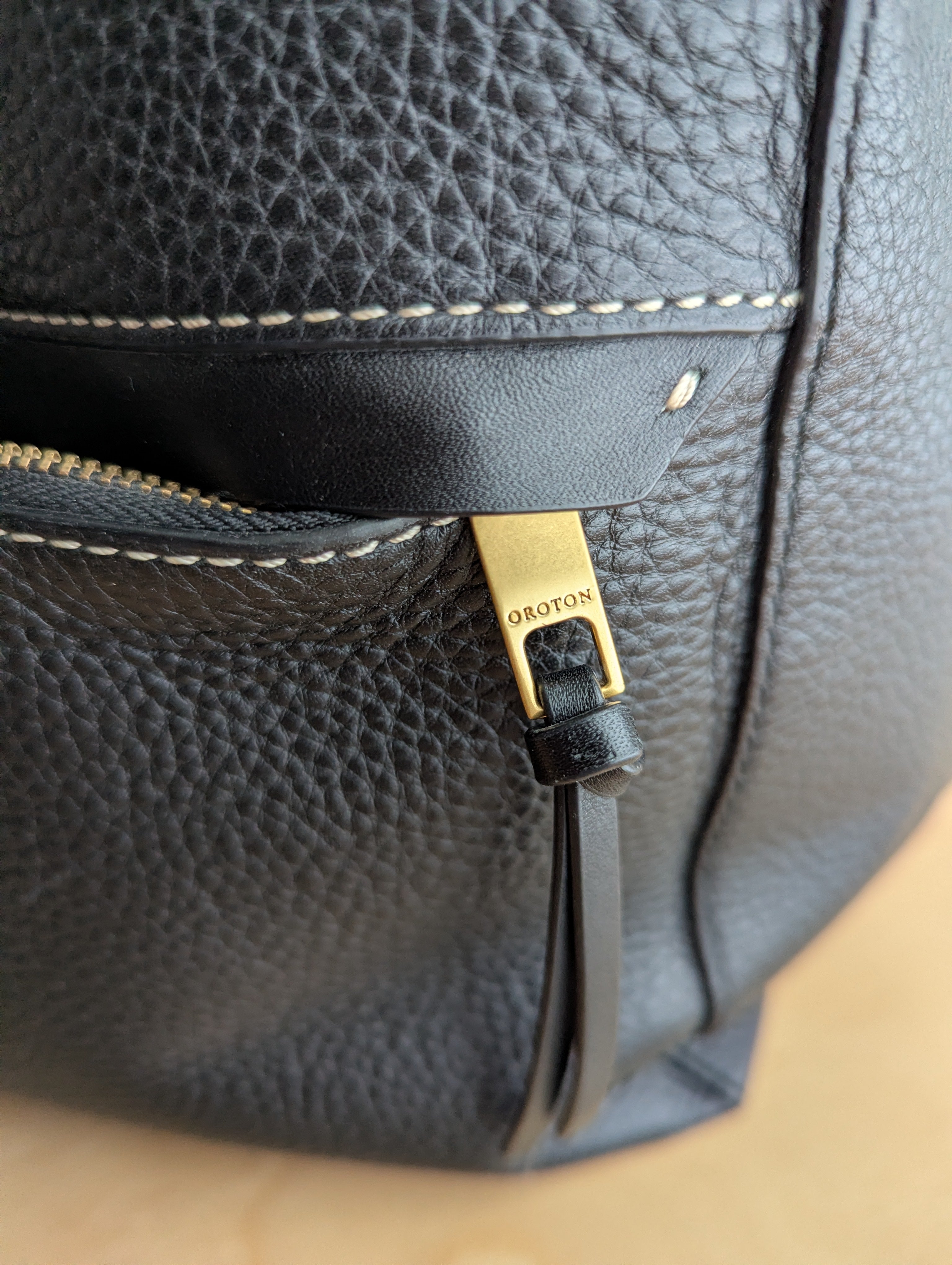 Oroton Black Leather Tote