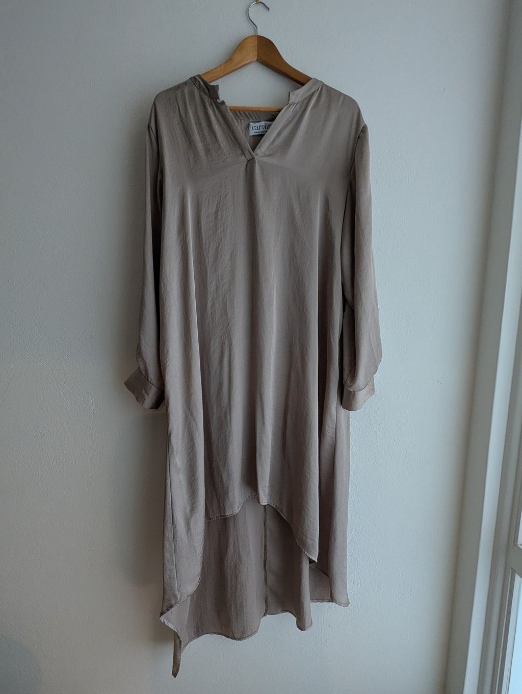 Carolina Satin Gold Maxi Dress
