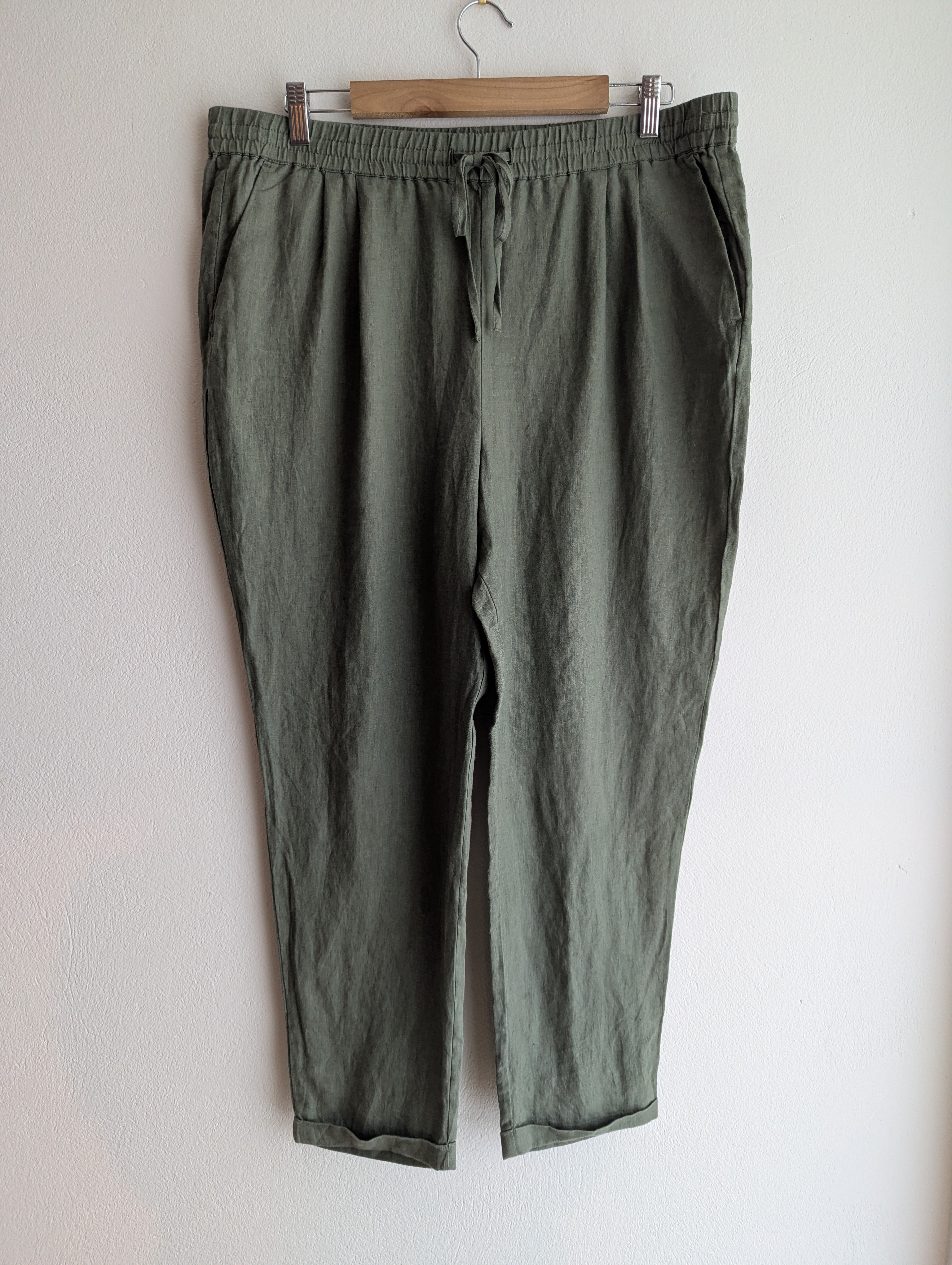 Sussan Linen Khaki Trousers