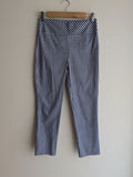 Review blue and white gingham cigarette pants