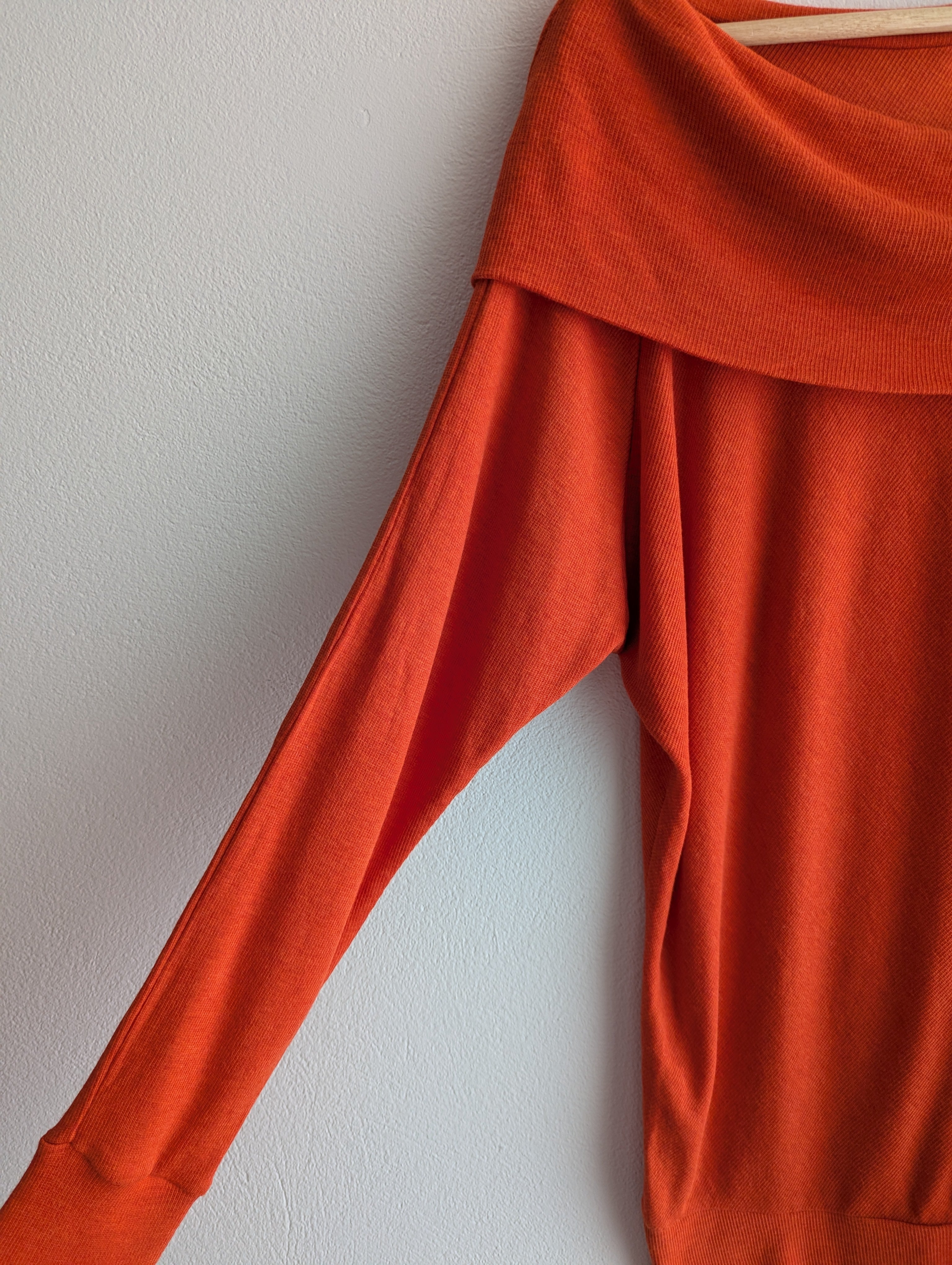 Bordeaux Bardot Long Sleeve Knit