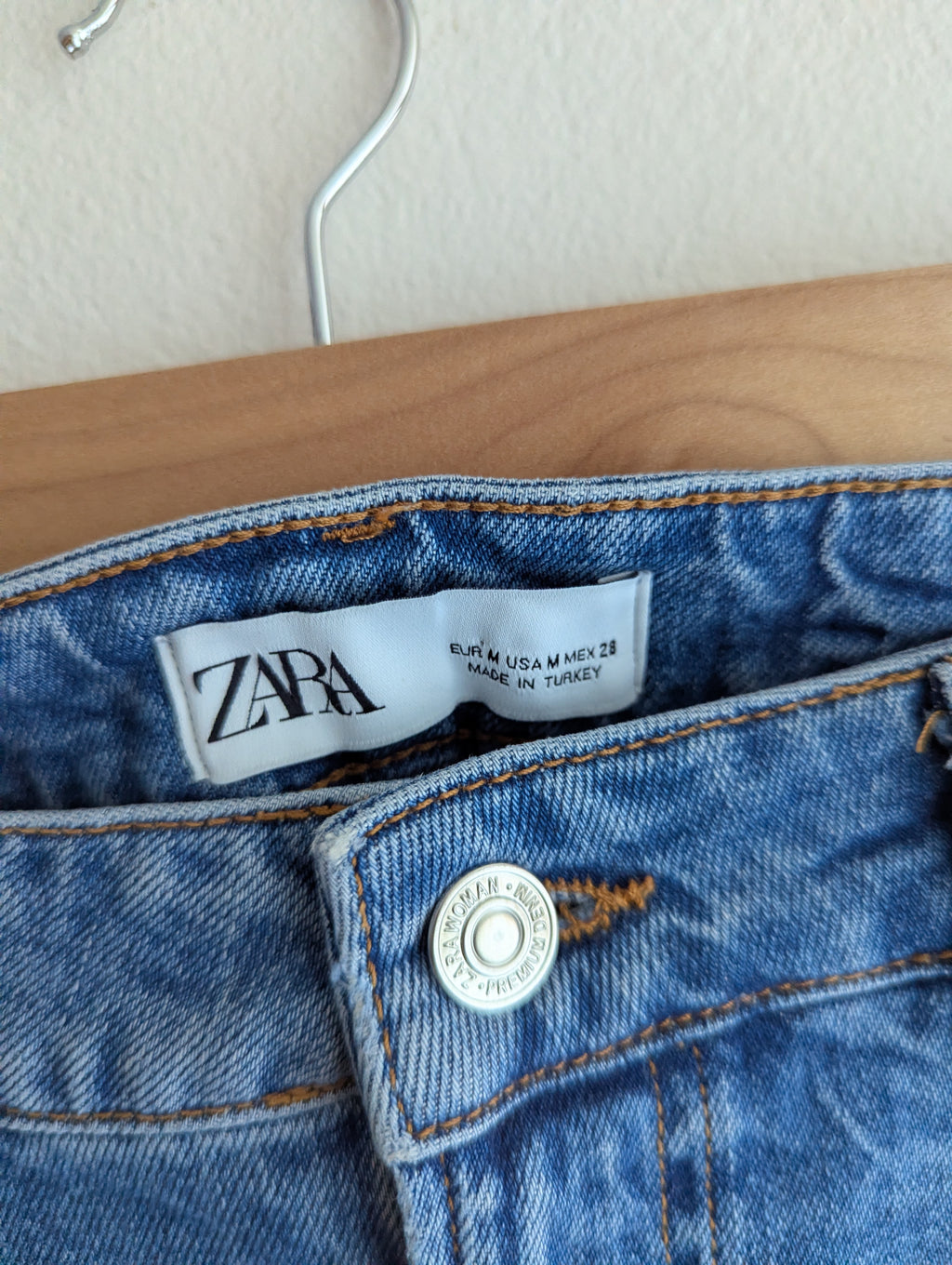 Zara Denim Midi Skirt