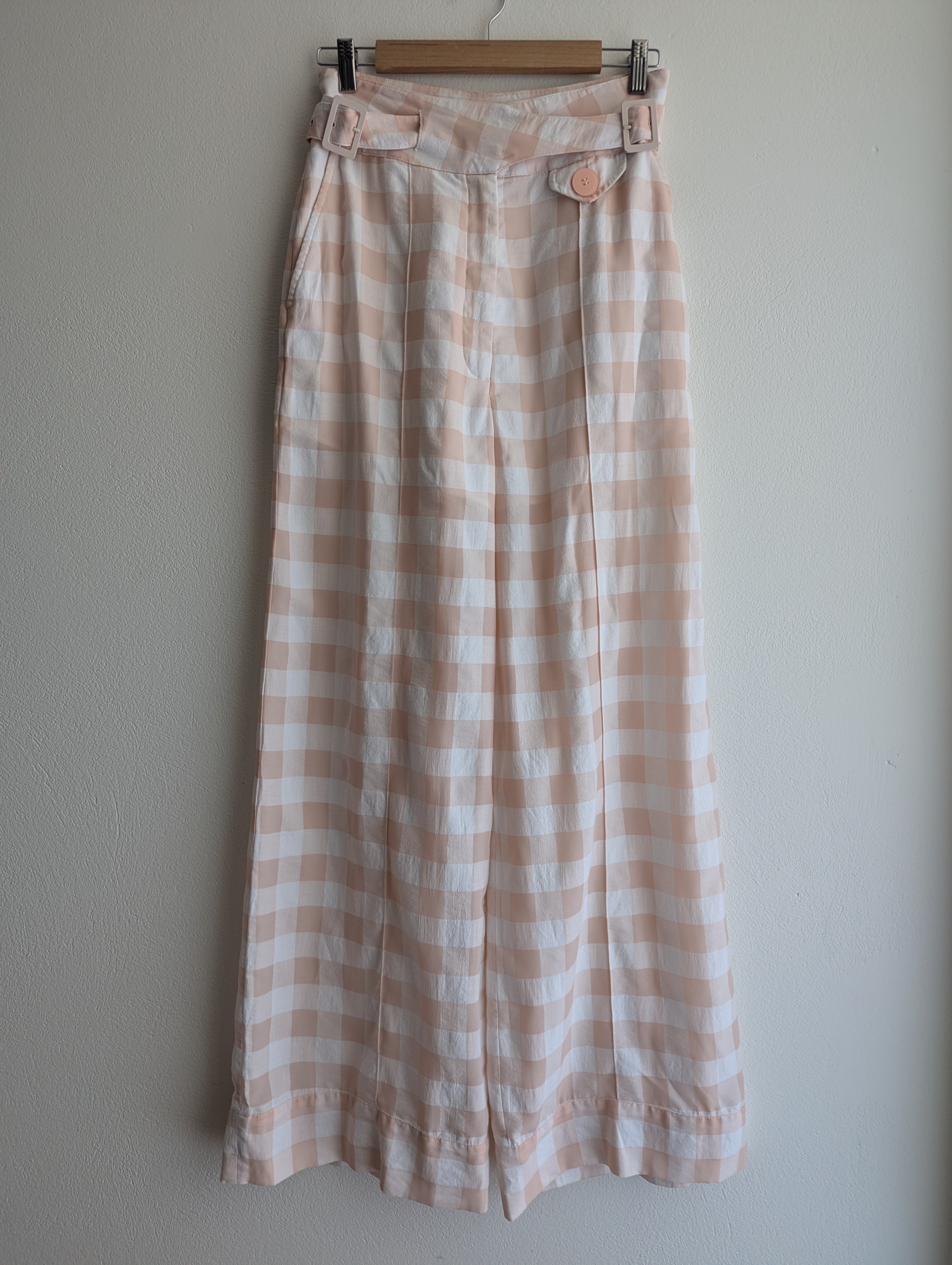 Alice McCall Gingham Cross-Over Belt Trousers
