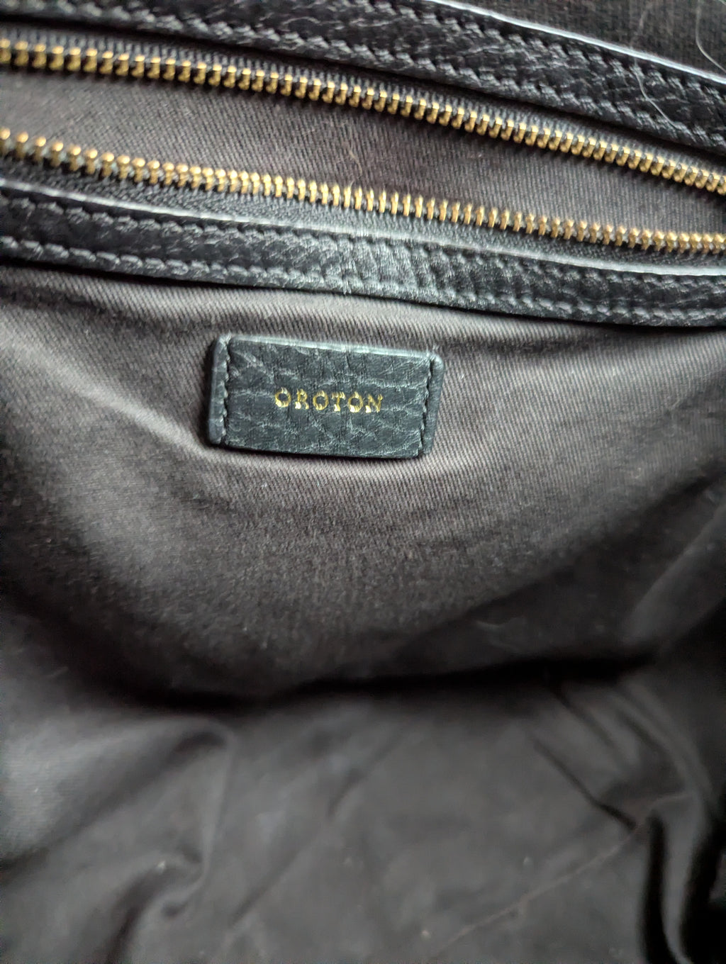 Oroton Black Leather Tote