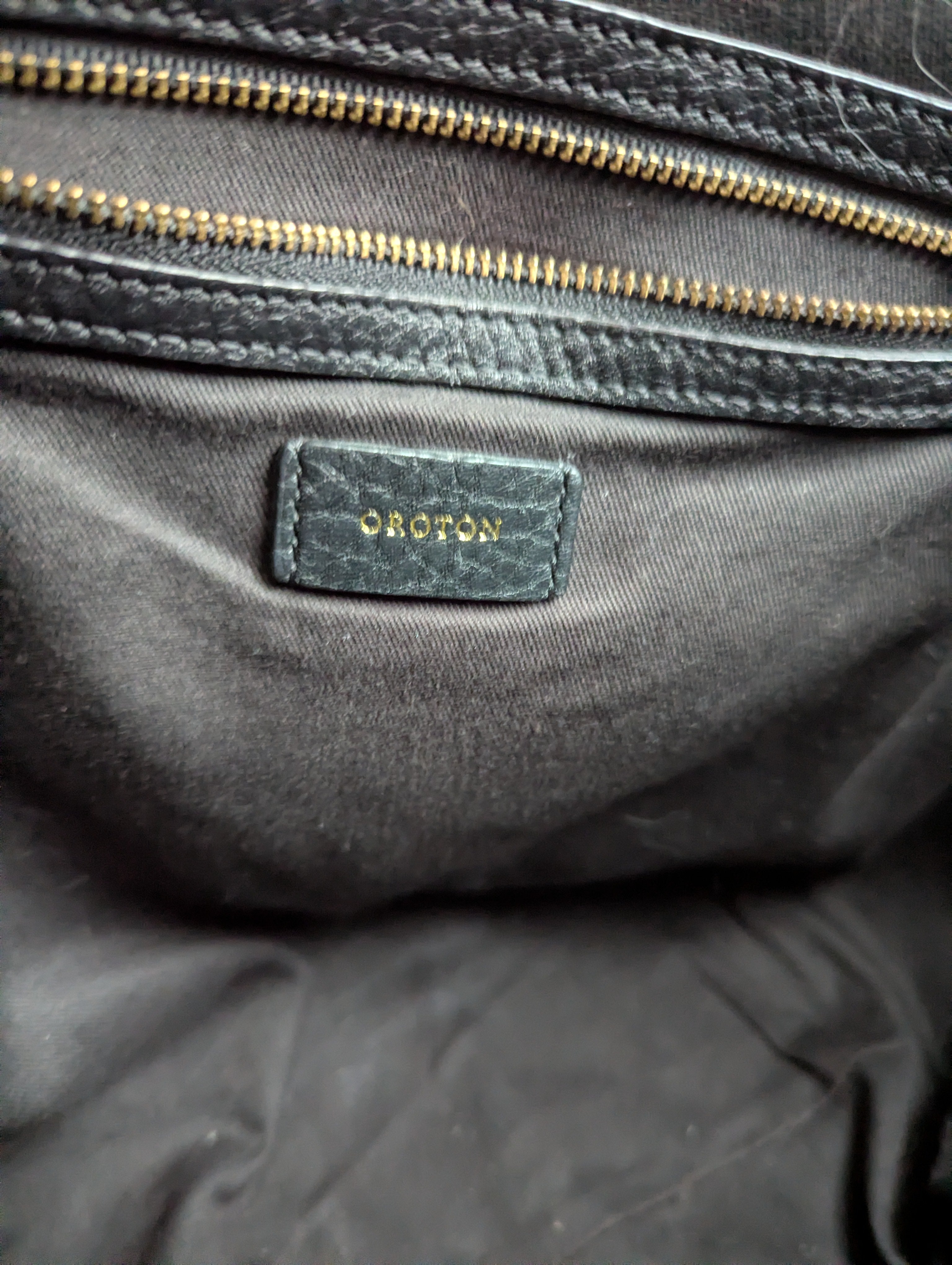 Oroton Black Leather Tote