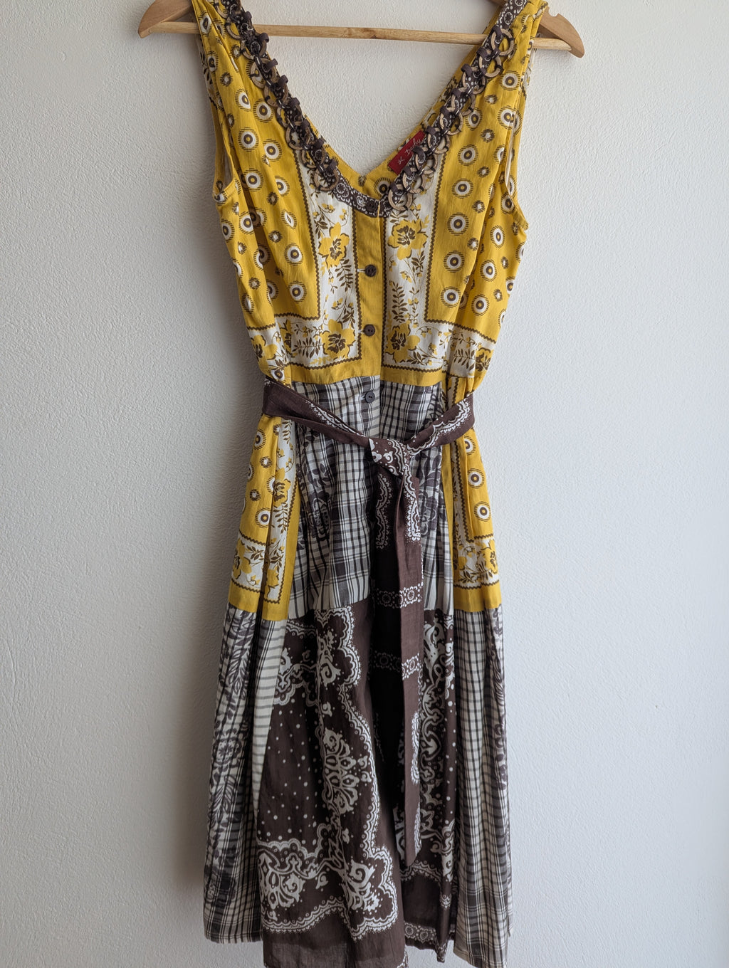 Derhy Yellow Button-Down Dress