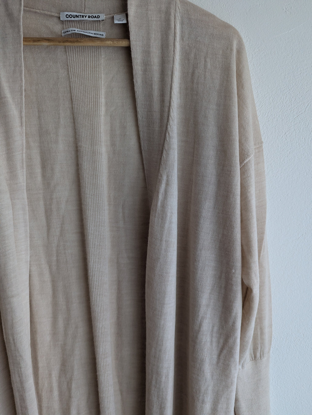 Country Road Extra-Fine Merino Wool Longline Cardigan