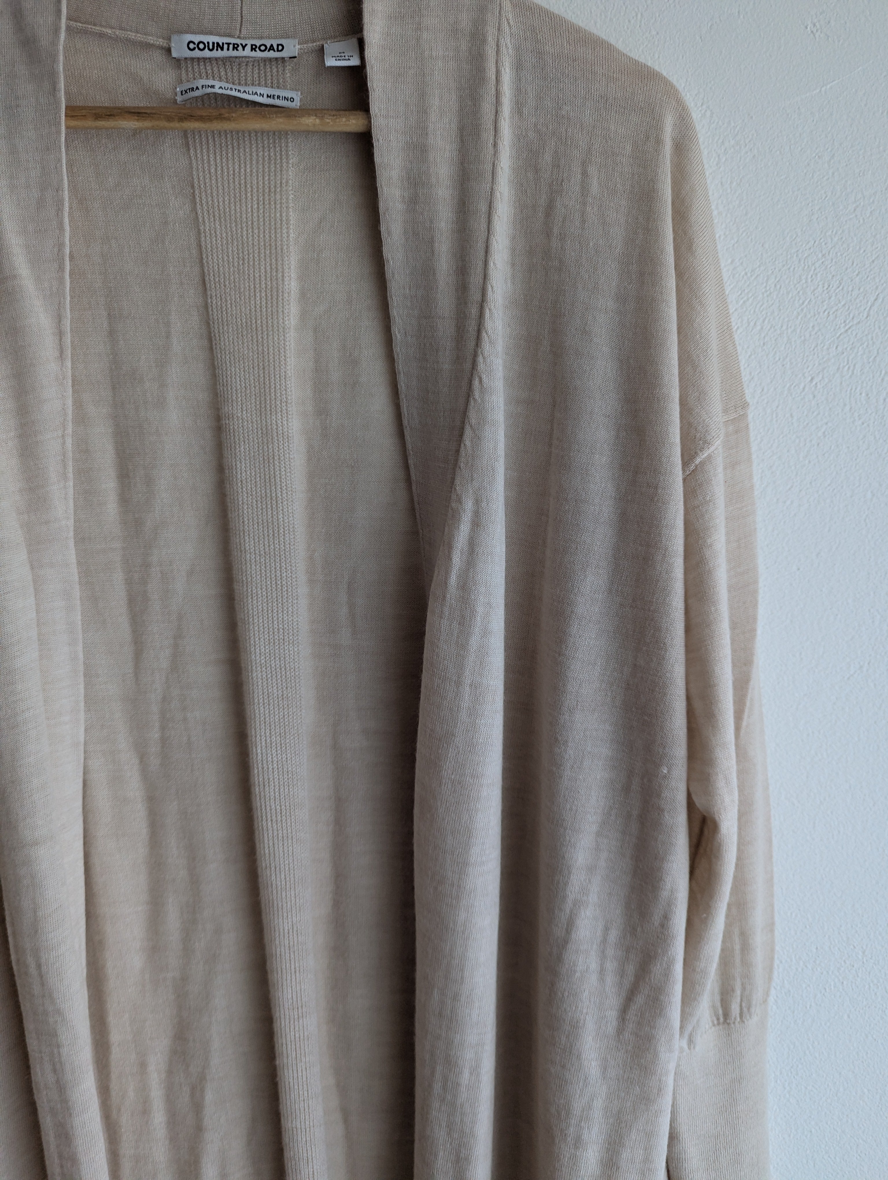 Country Road Extra-Fine Merino Wool Longline Cardigan