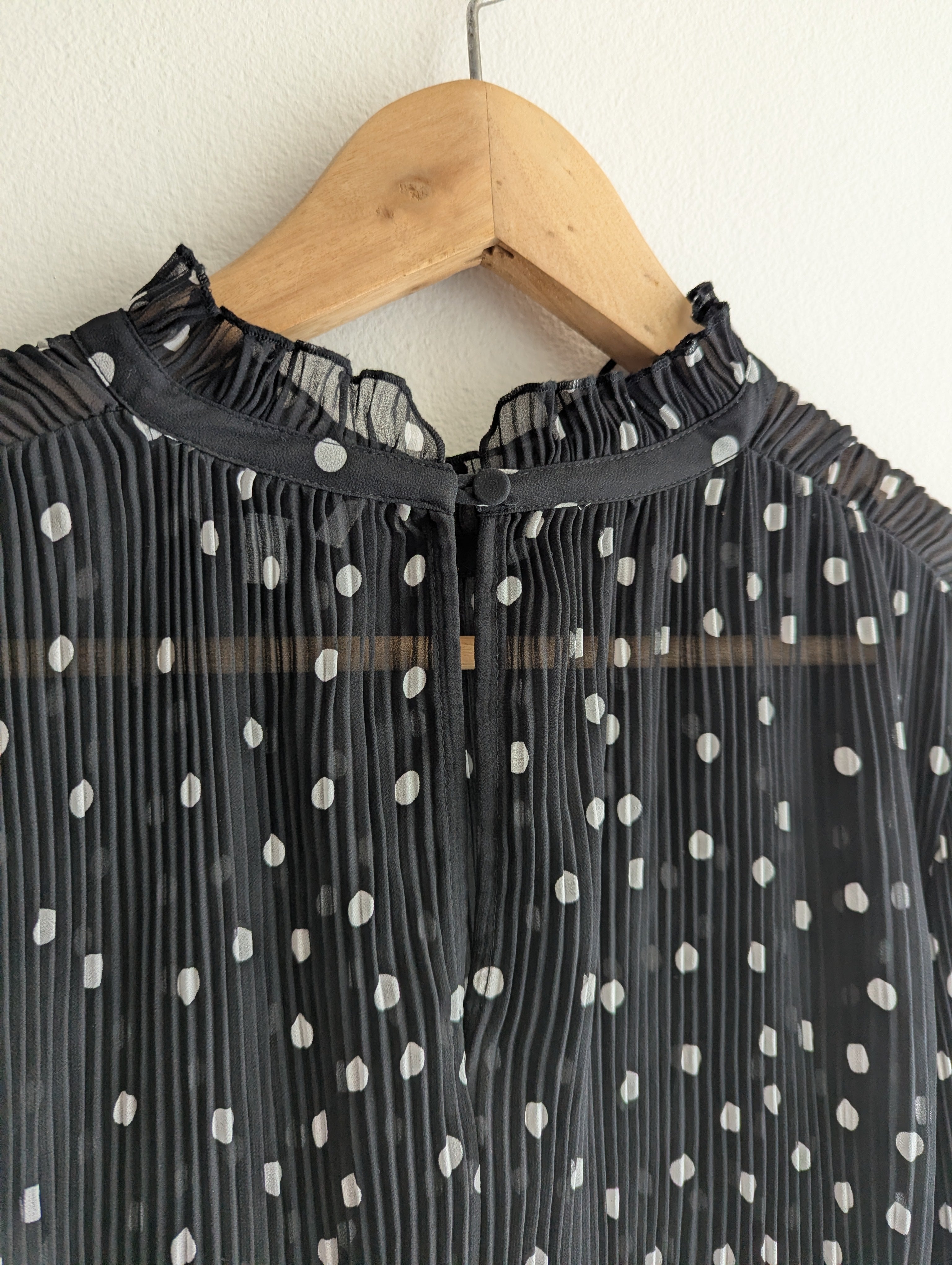 Witchery Pleated Polka Dot Blouse