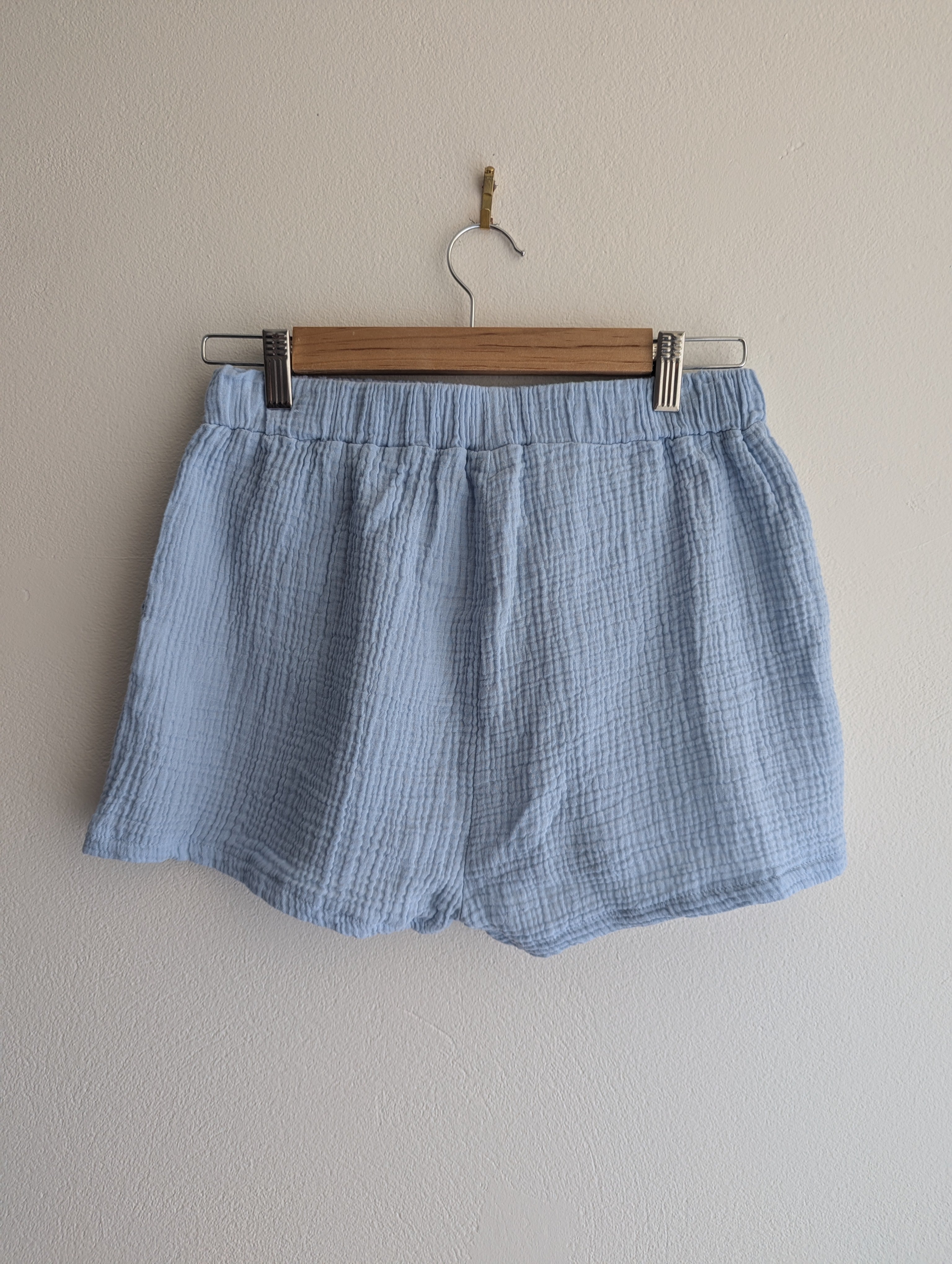 Baby Blue Cotton Gauze Shirt & Shorts co-ord set