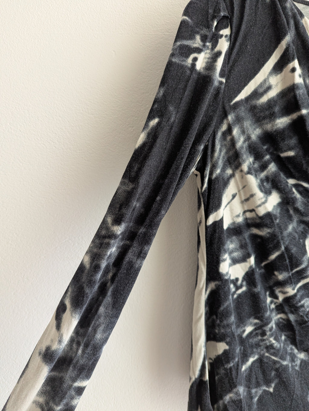 Veronika Maine Asymmetric Cowl Abstract Top