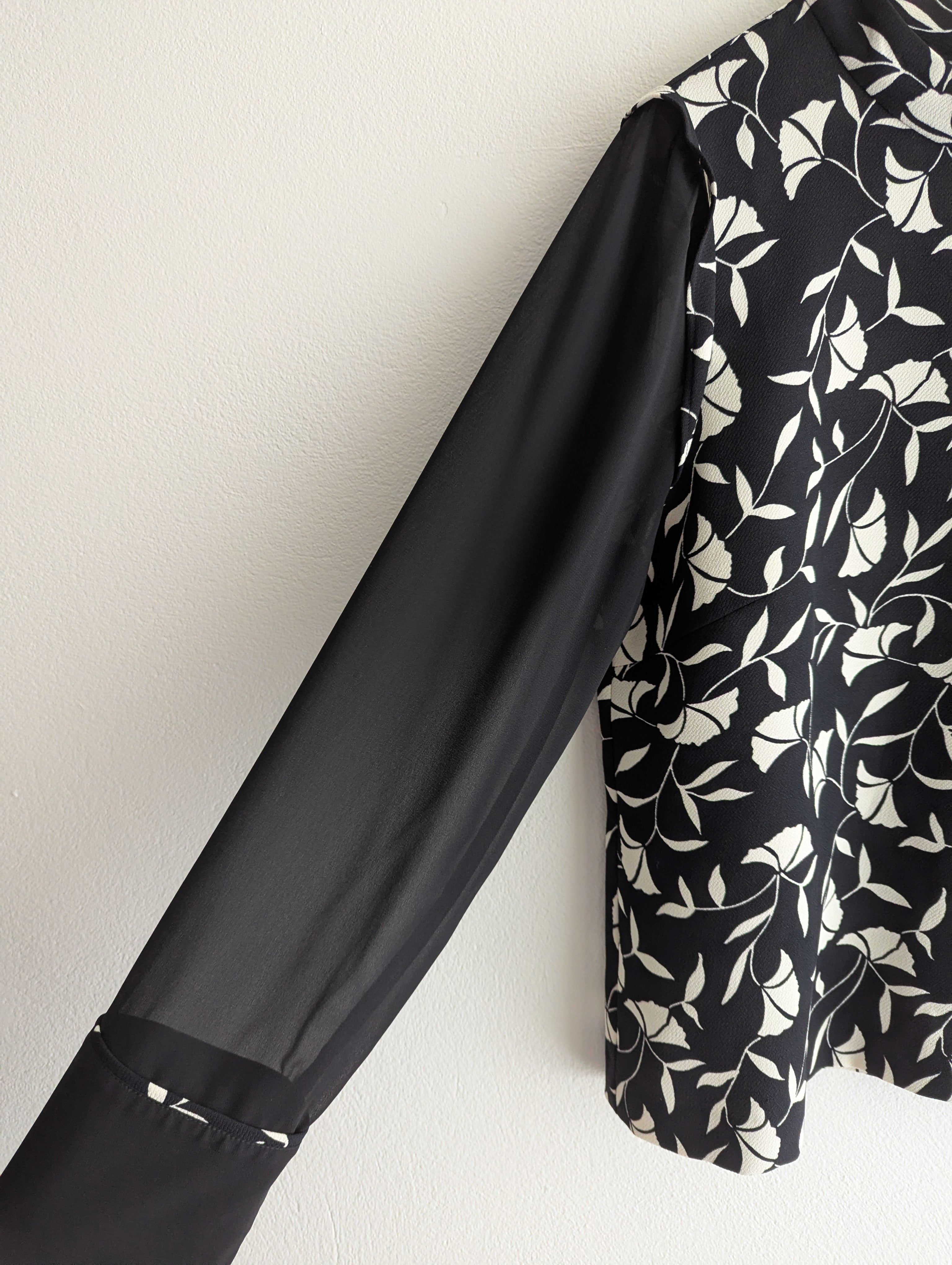 Veronika Maine Floral Sheer Sleeve Blouse