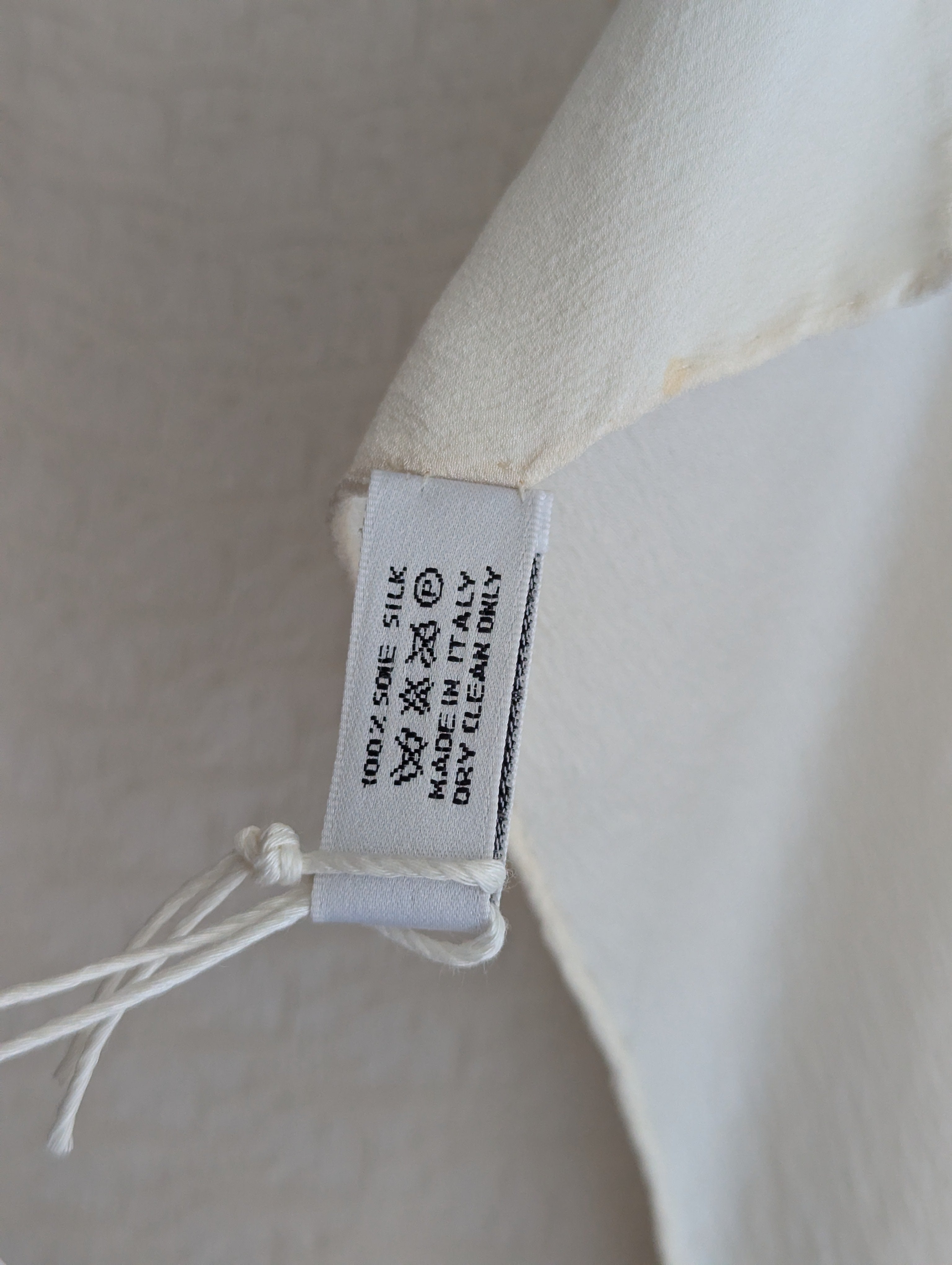 Christian Dior Cream Square Silk Scarf