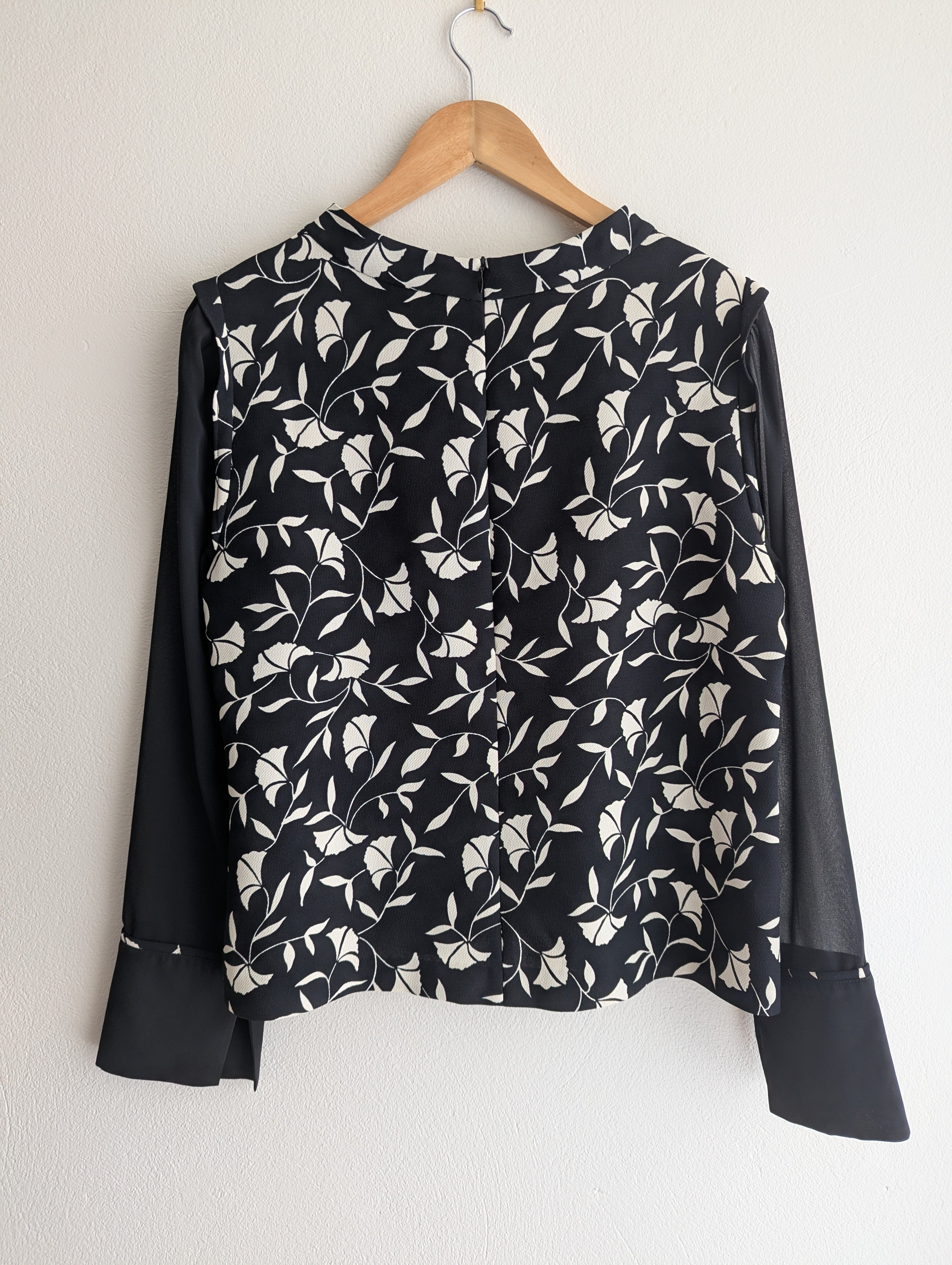 Veronika Maine Floral Sheer Sleeve Blouse