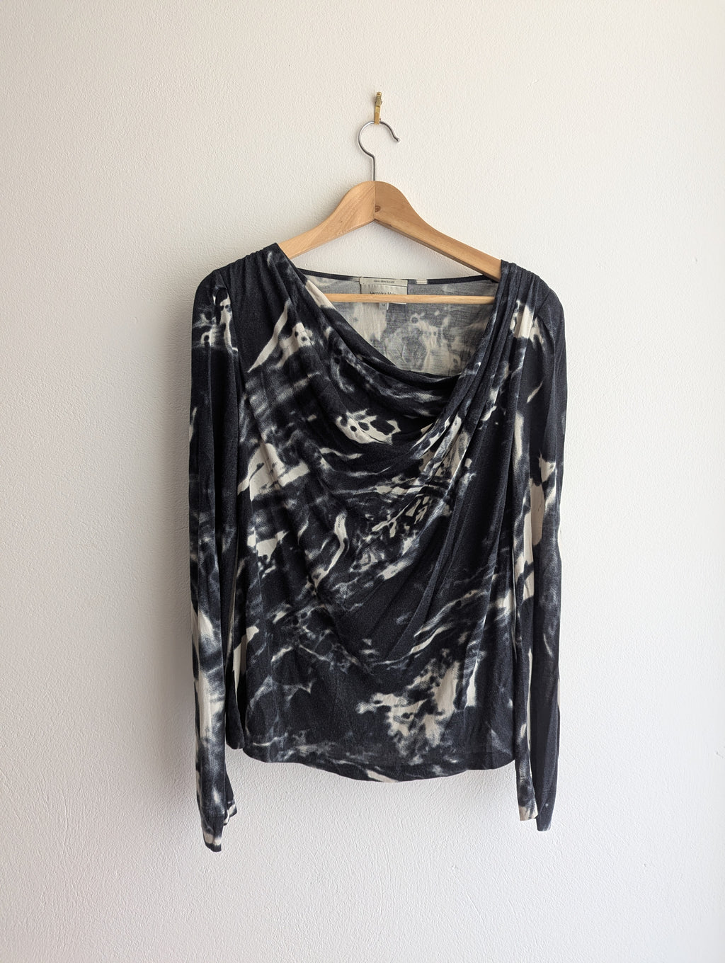 Veronika Maine Asymmetric Cowl Abstract Top