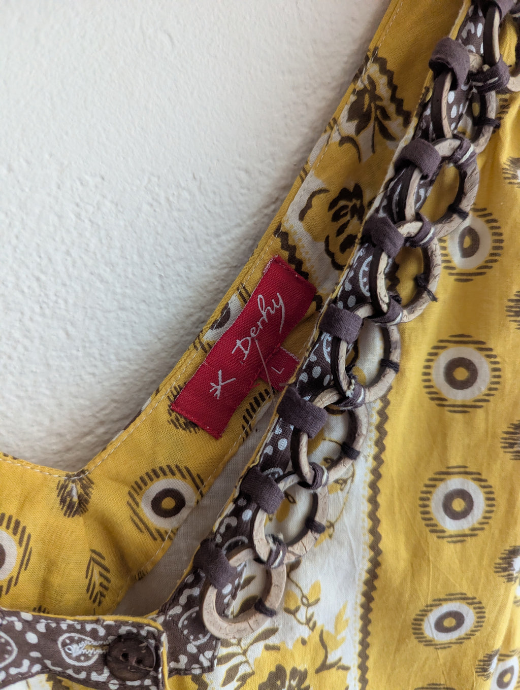 Derhy Yellow Button-Down Dress
