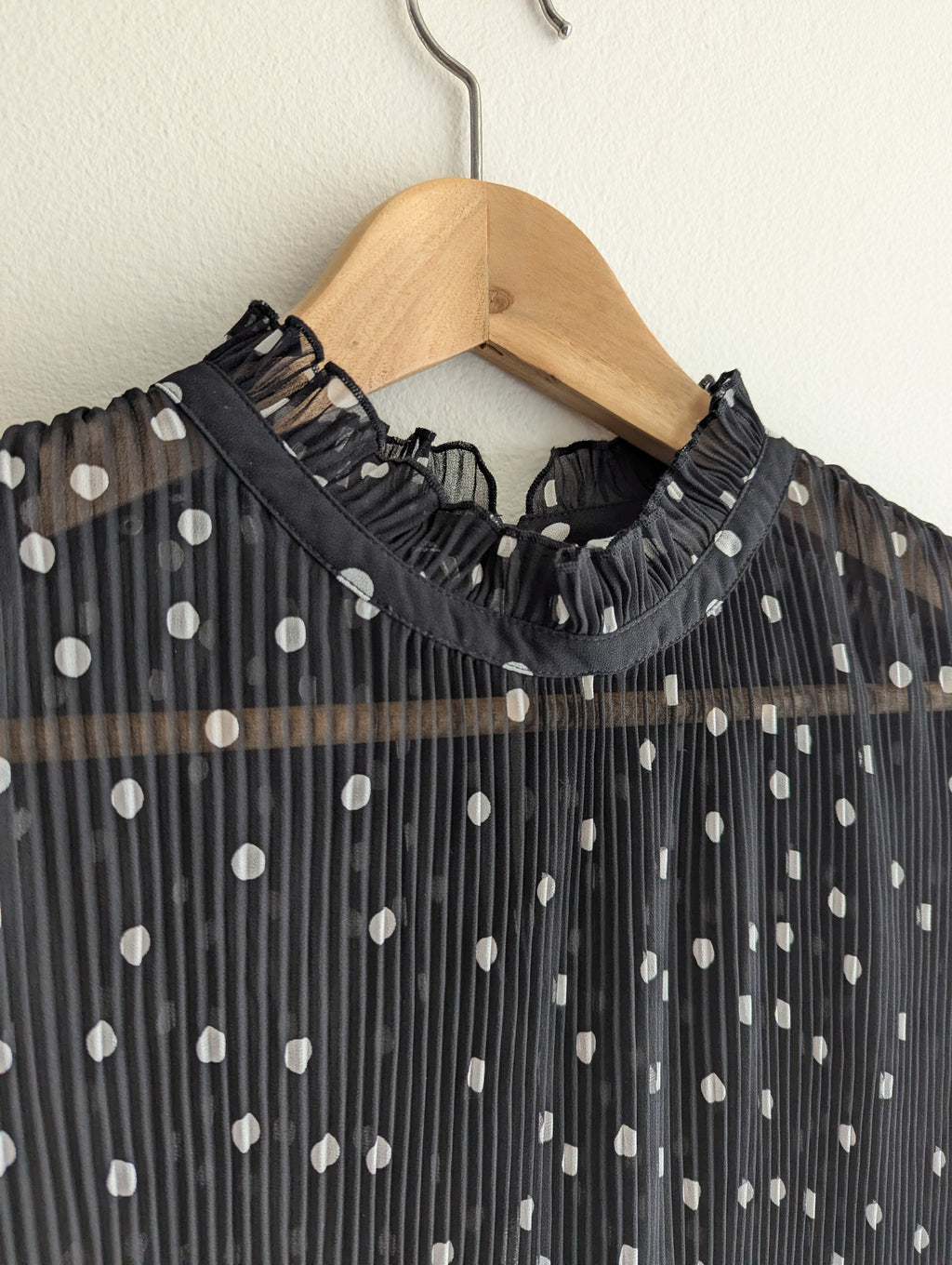 Witchery Pleated Polka Dot Blouse