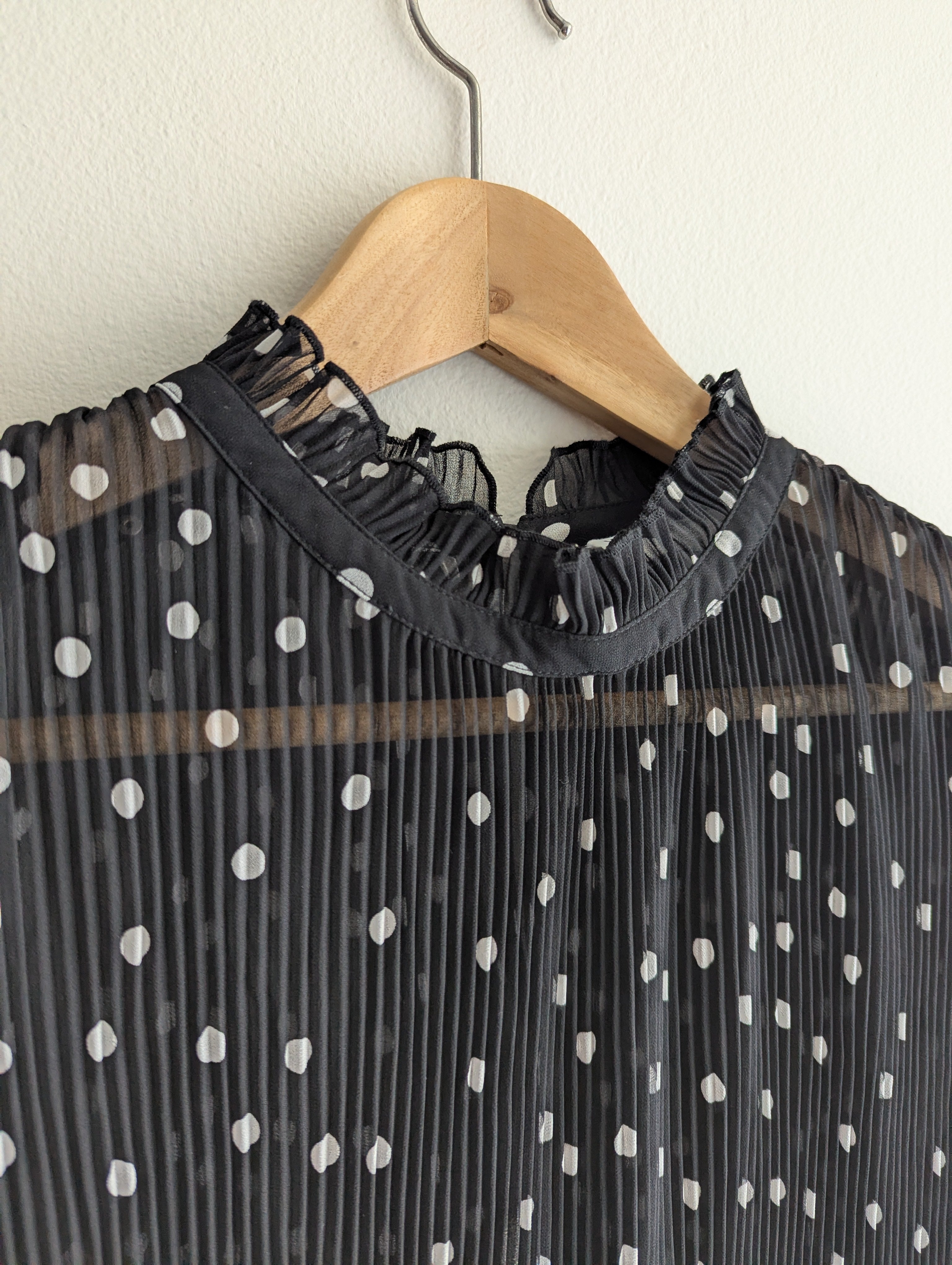 Witchery Pleated Polka Dot Blouse