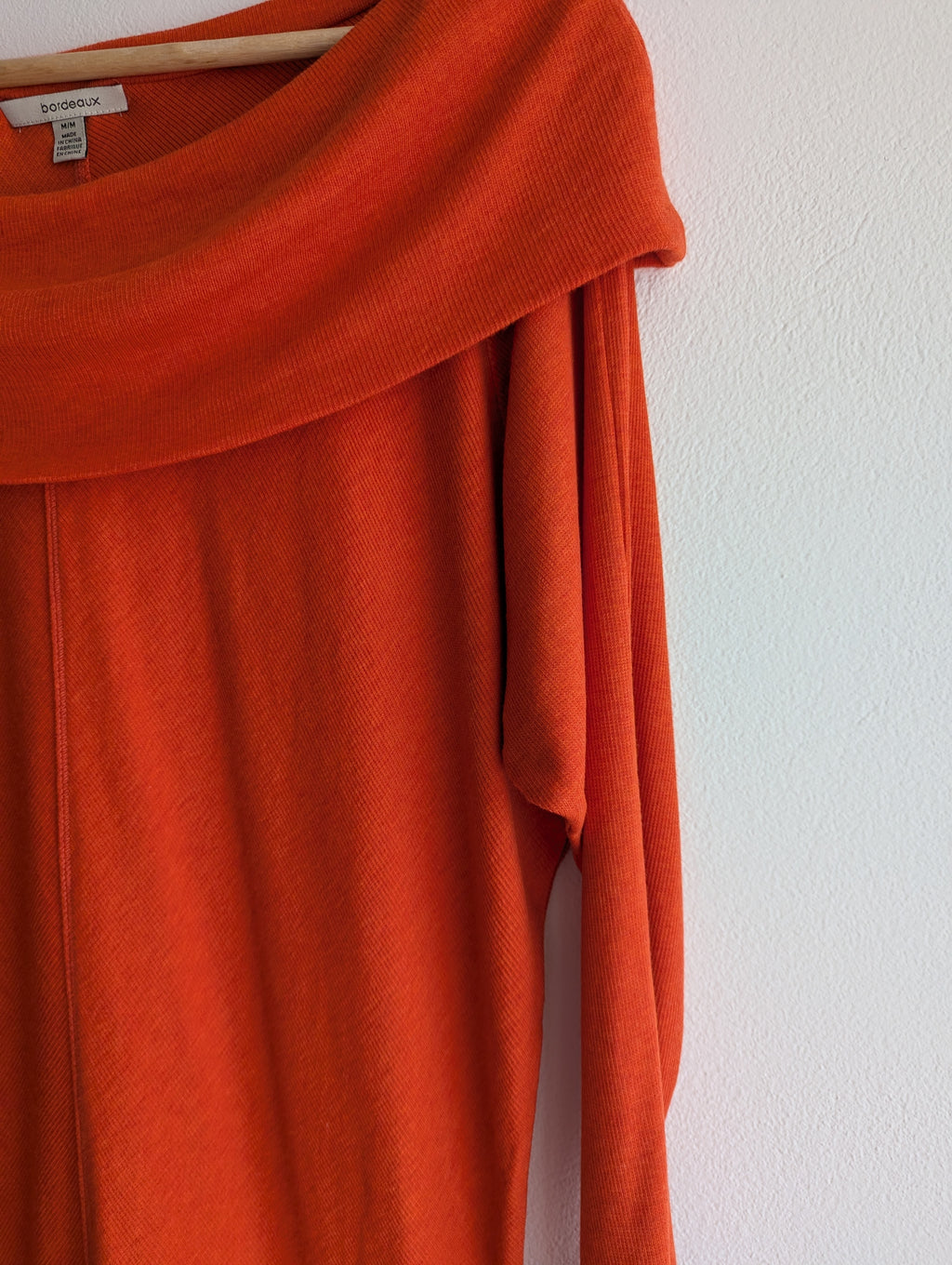 Bordeaux Bardot Long Sleeve Knit