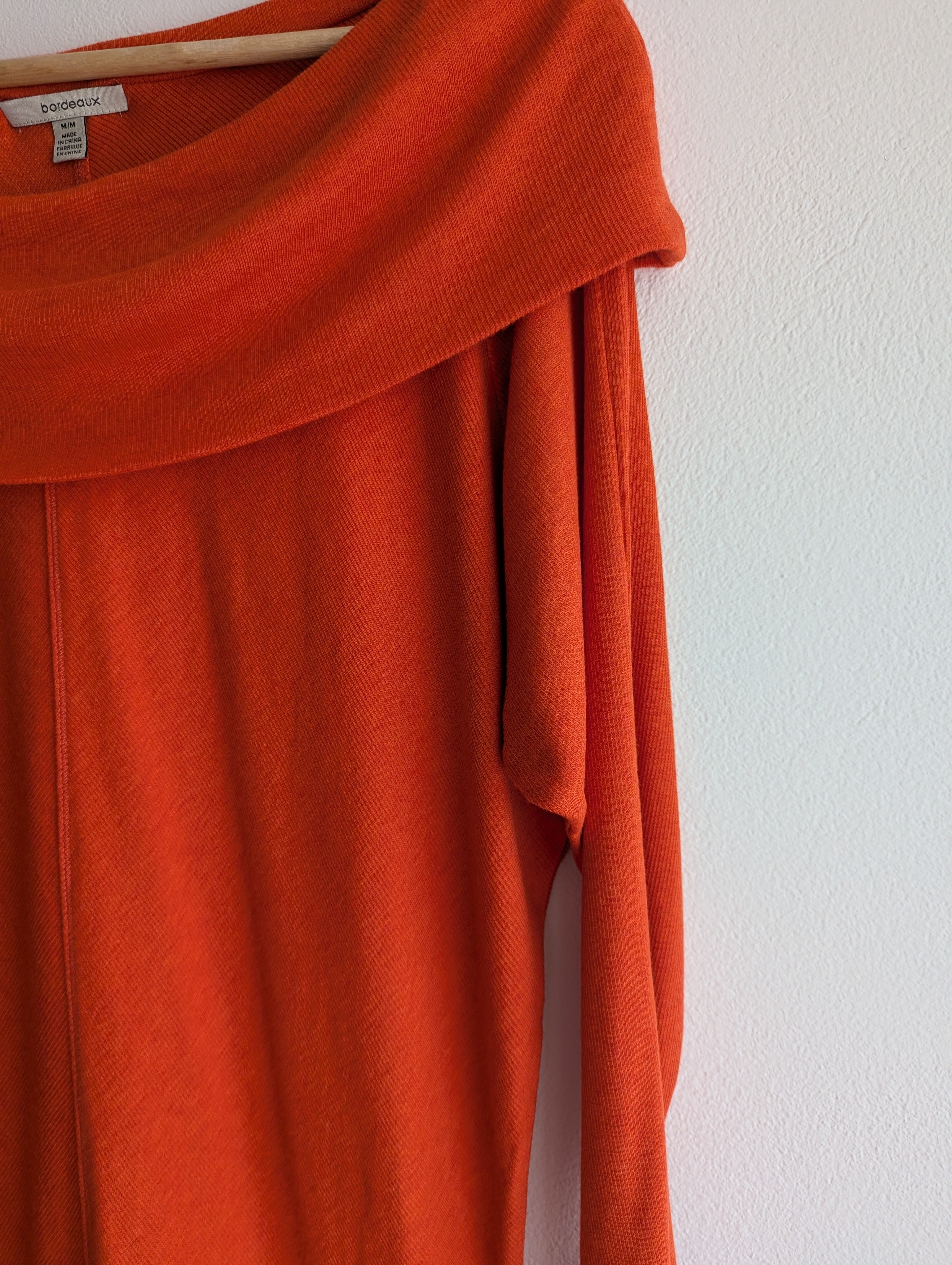 Bordeaux Bardot Long Sleeve Knit