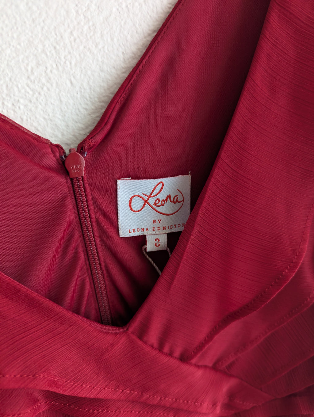 Leona Edmiston Red Ruffle Dress
