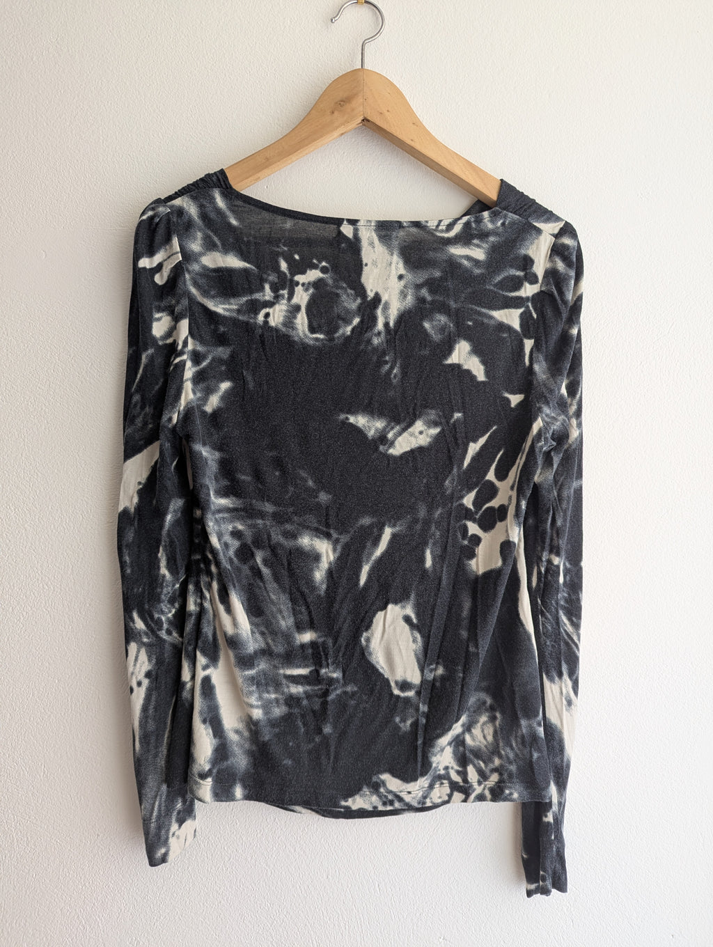 Veronika Maine Asymmetric Cowl Abstract Top