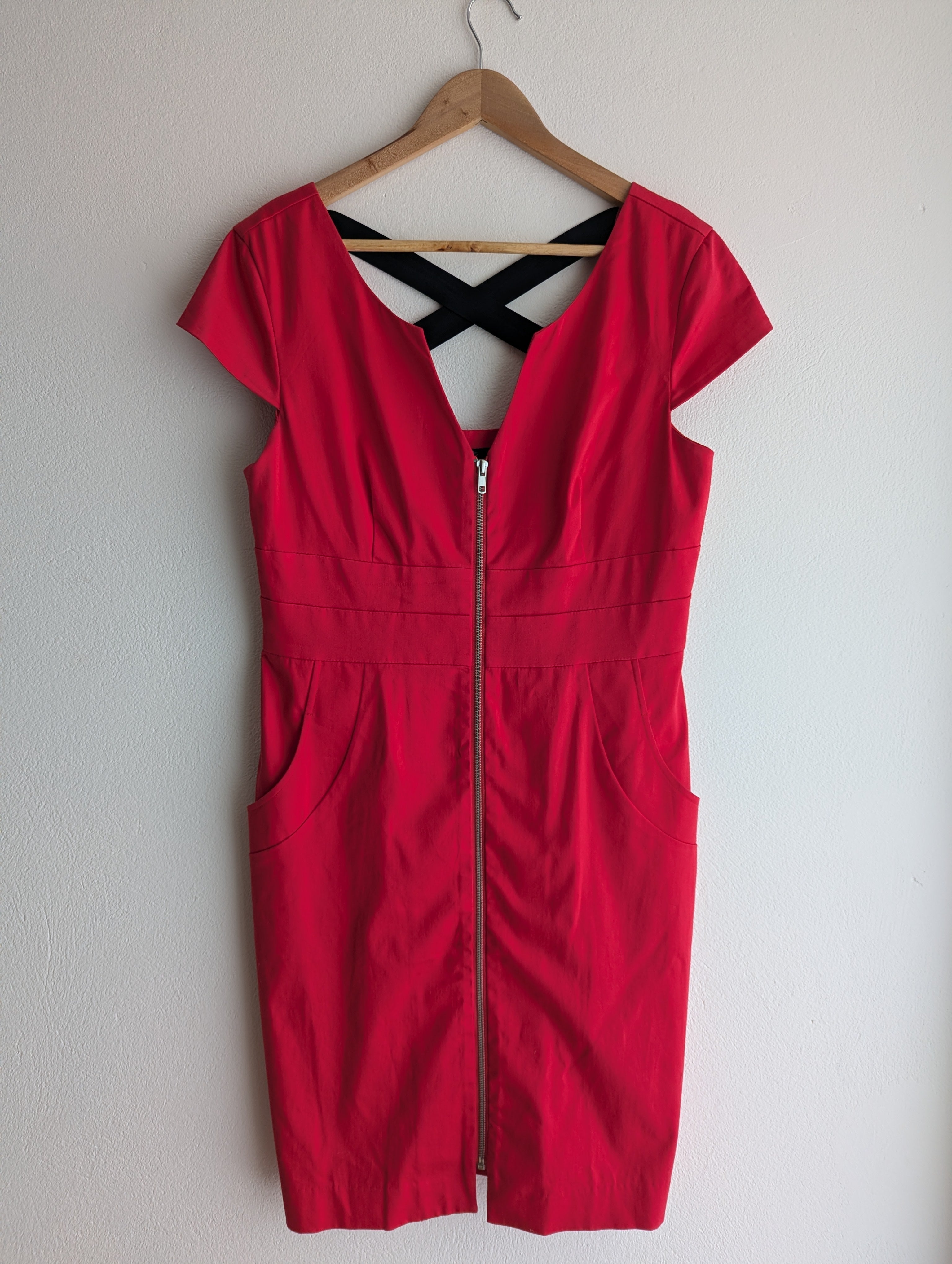 Events Cross Back Red Dress