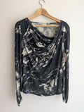 Veronika Maine Asymmetric Cowl Abstract Top
