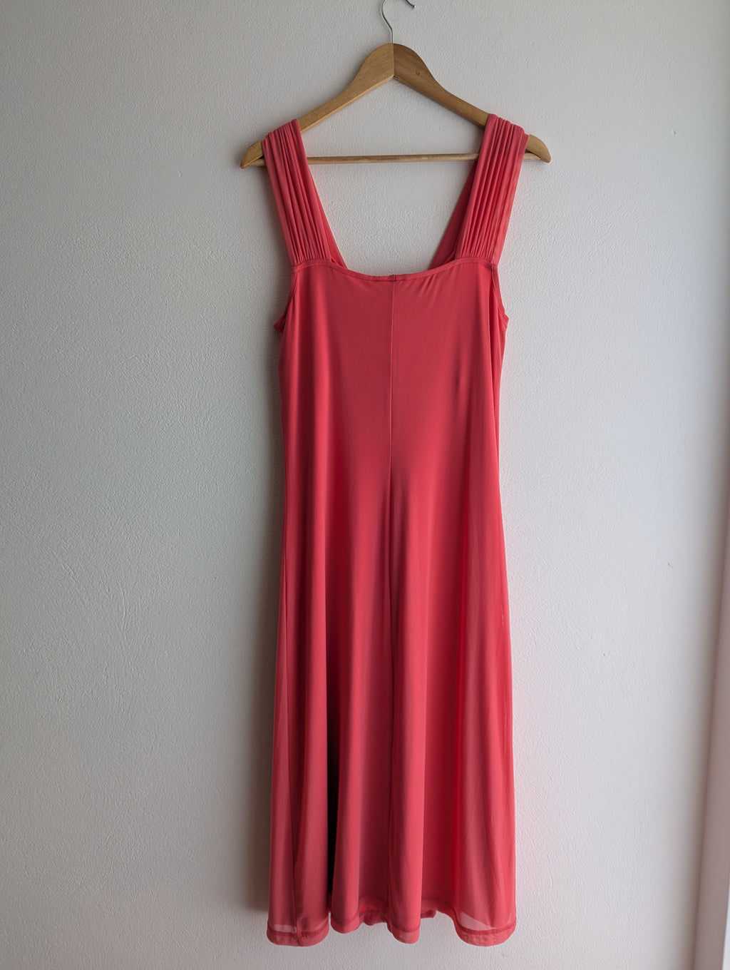 Stitches Coral Pink Midi Dress