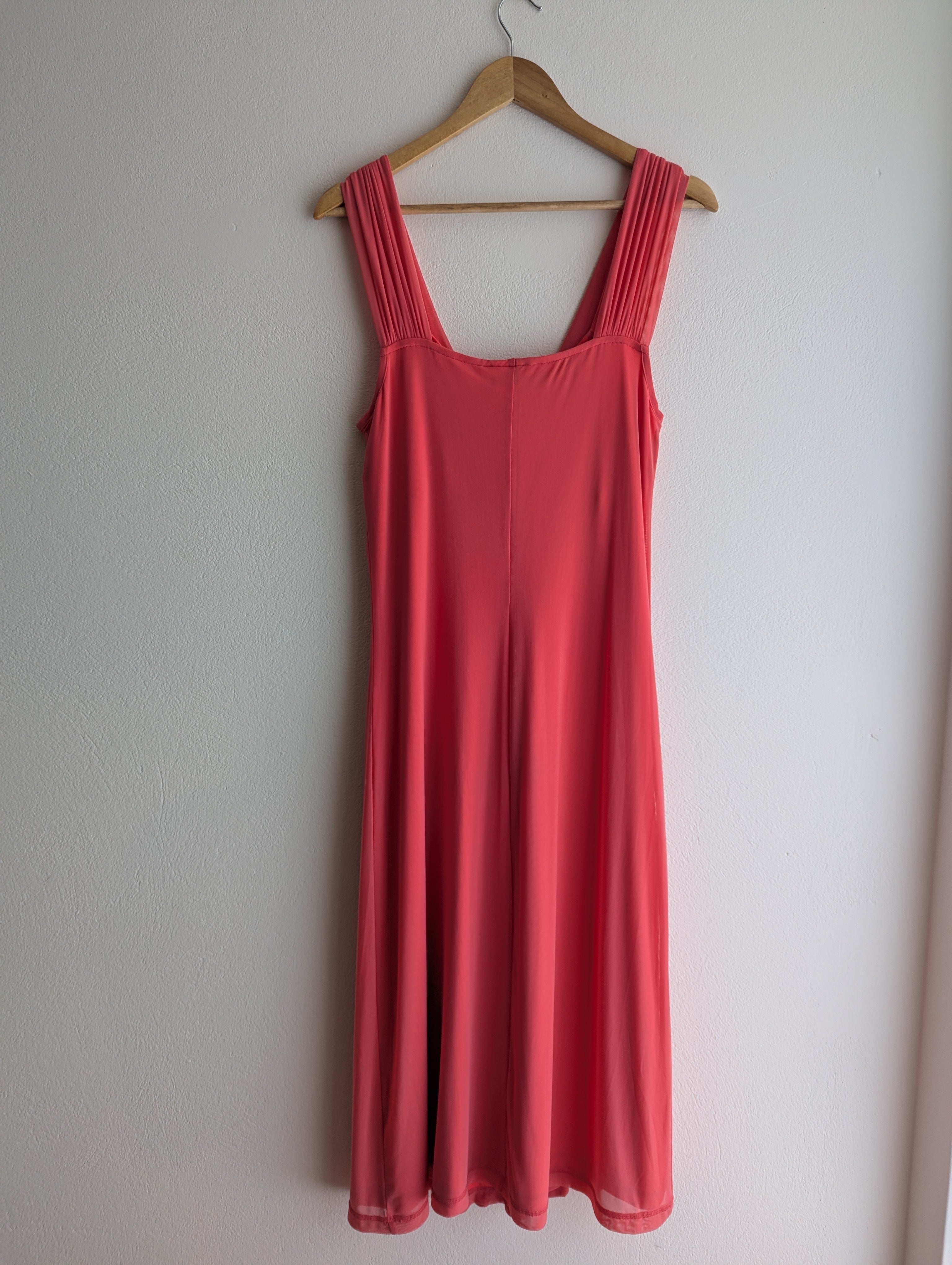 Stitches Coral Pink Midi Dress