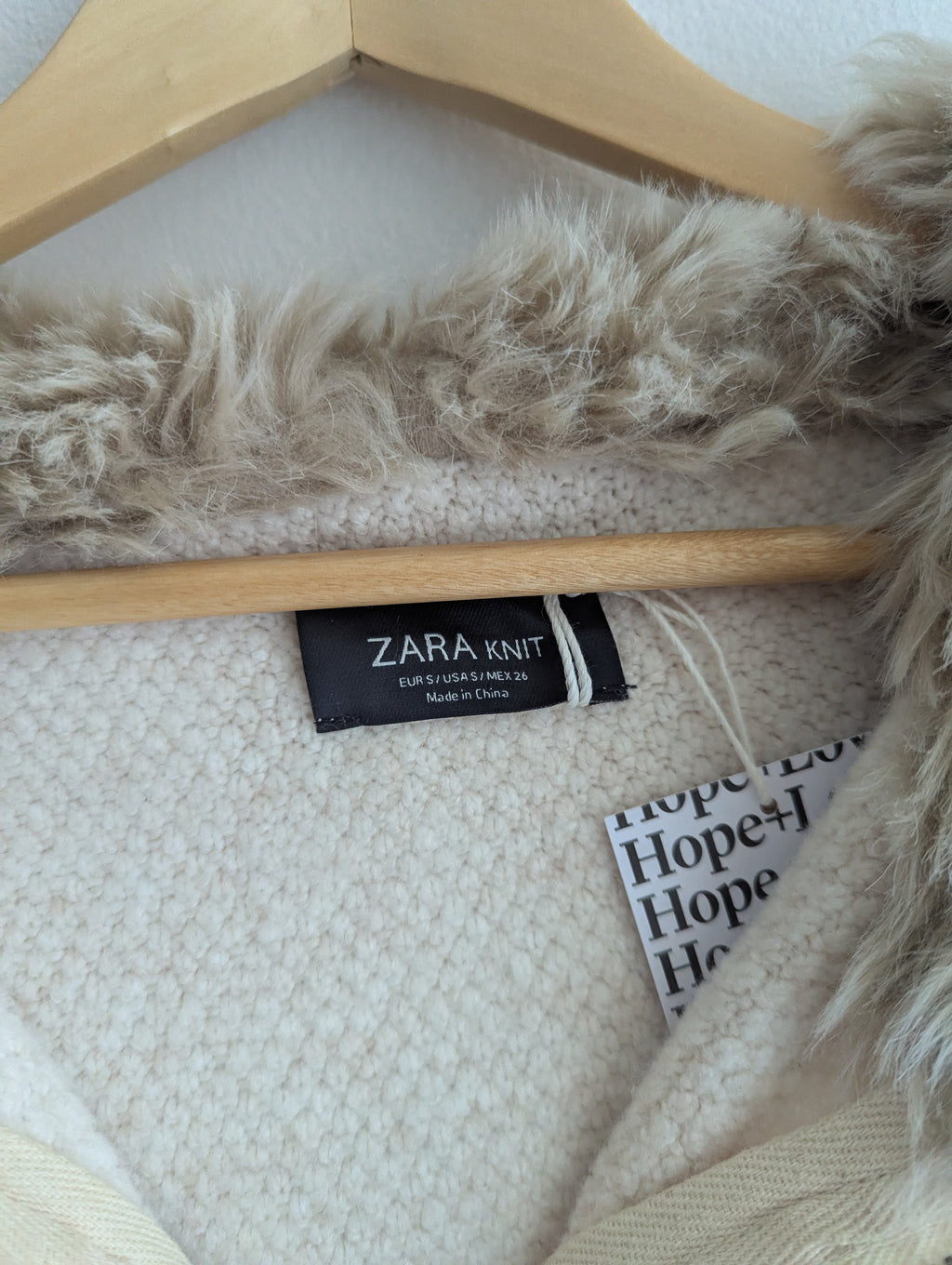 Zara Knit Cream Cardigan Coat