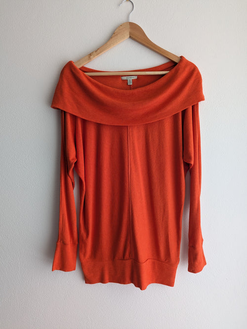 Bordeaux Bardot Long Sleeve Knit