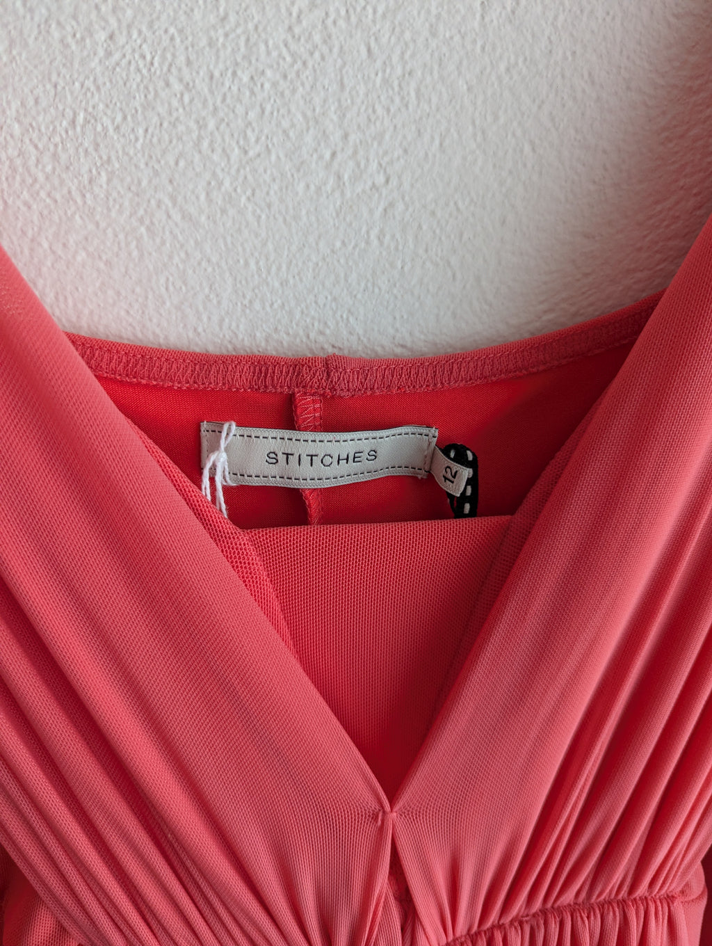 Stitches Coral Pink Midi Dress