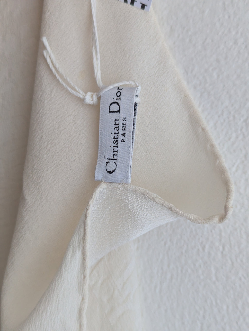 Christian Dior Cream Square Silk Scarf