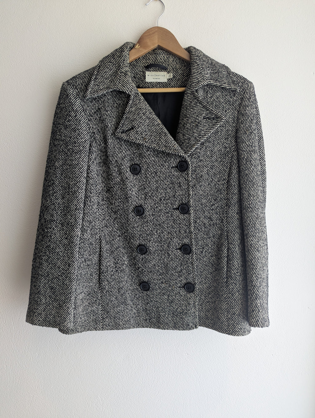 W Collection Wool & Silk Blend Pea Coat